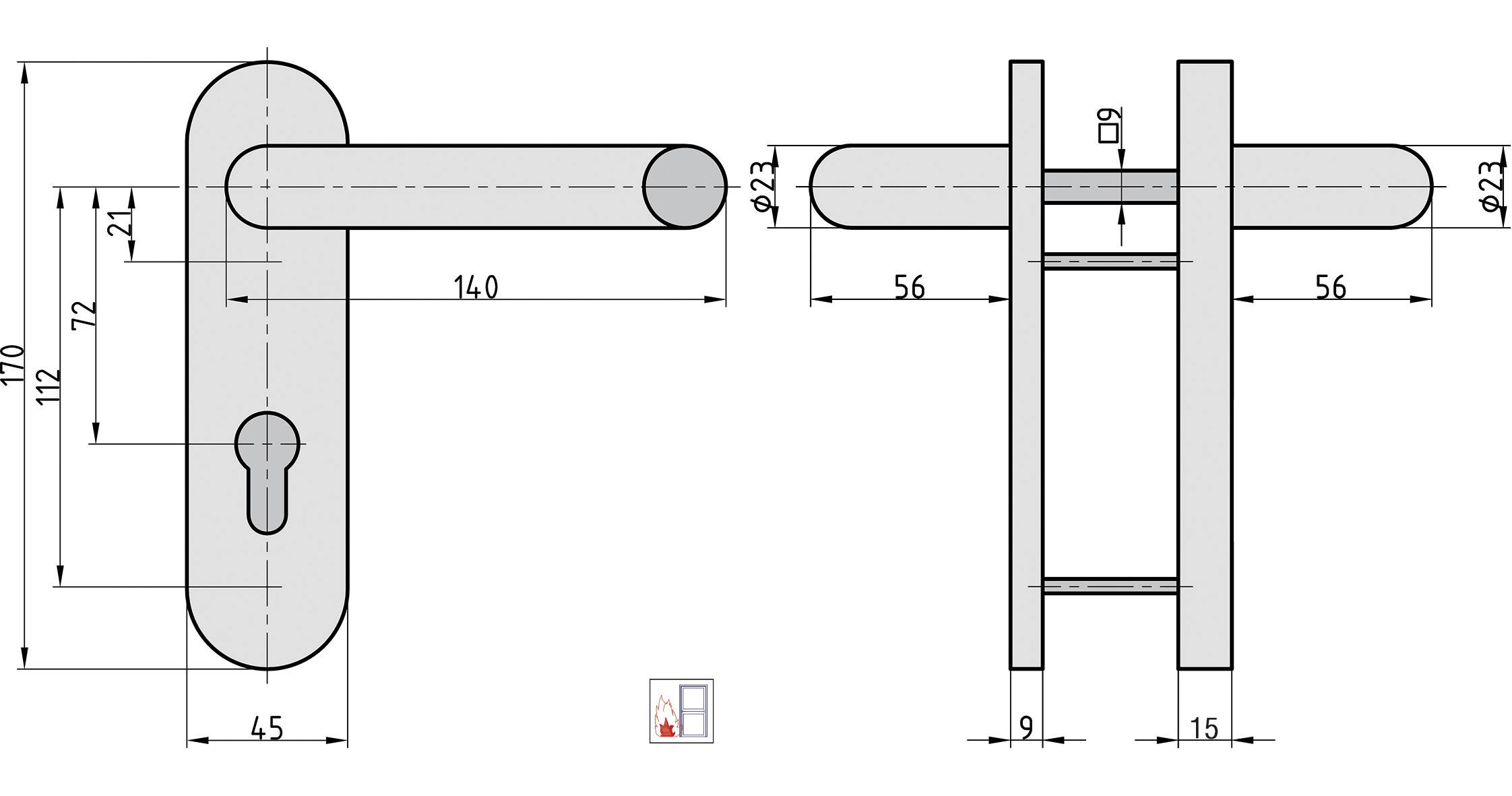 Basi 7529-0501 Drücker-Schutzbeschlag