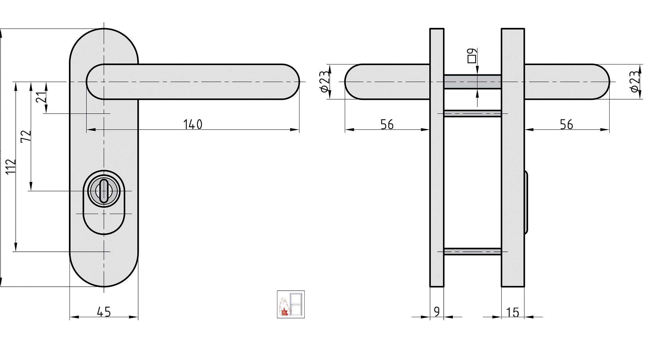Basi 7529-0701 Drücker-Schutzbeschlag