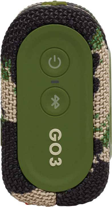 JBL Go 3 Bluetooth® Lautsprecher Wasserfest, staubfest Camouflage