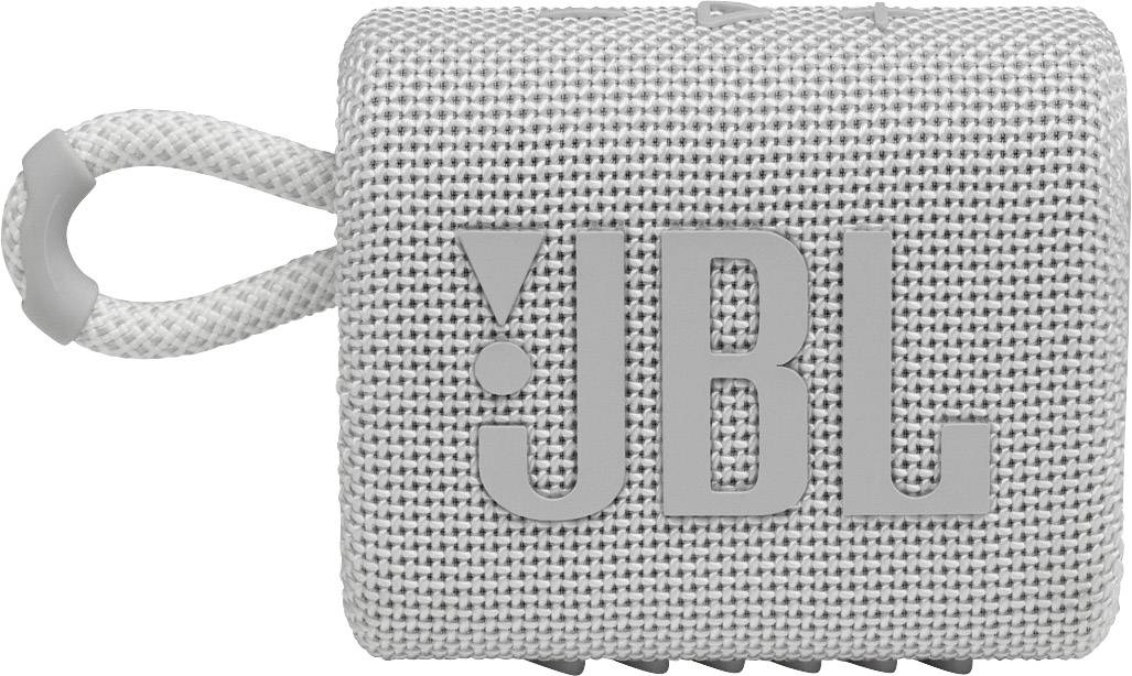 JBL Go 3 Bluetooth® Lautsprecher Wasserfest, staubfest Weiß