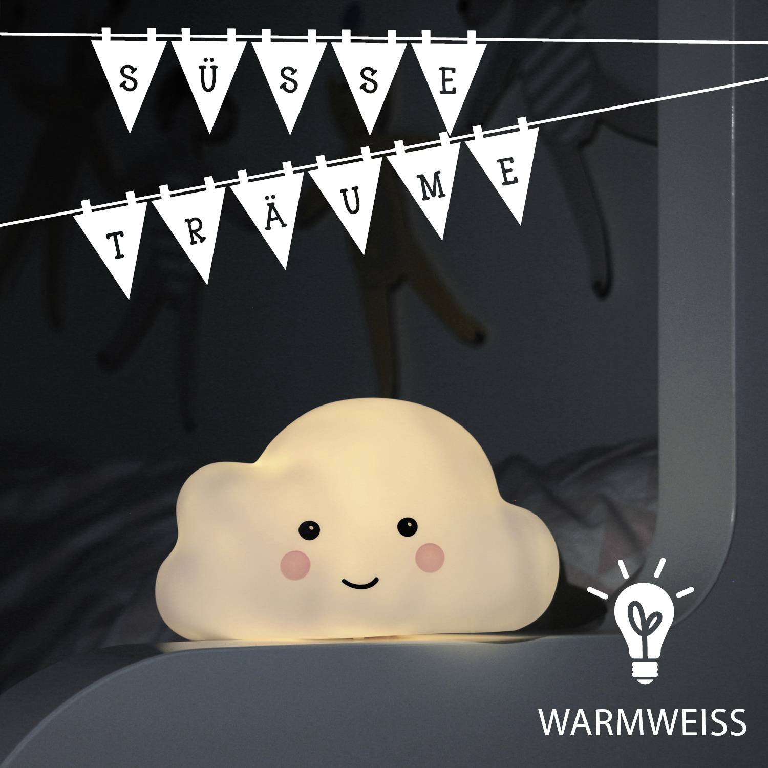 lumilu Sweet Dreams - cloud 52250 Nachtlicht Wolke Warmweiß Weiß