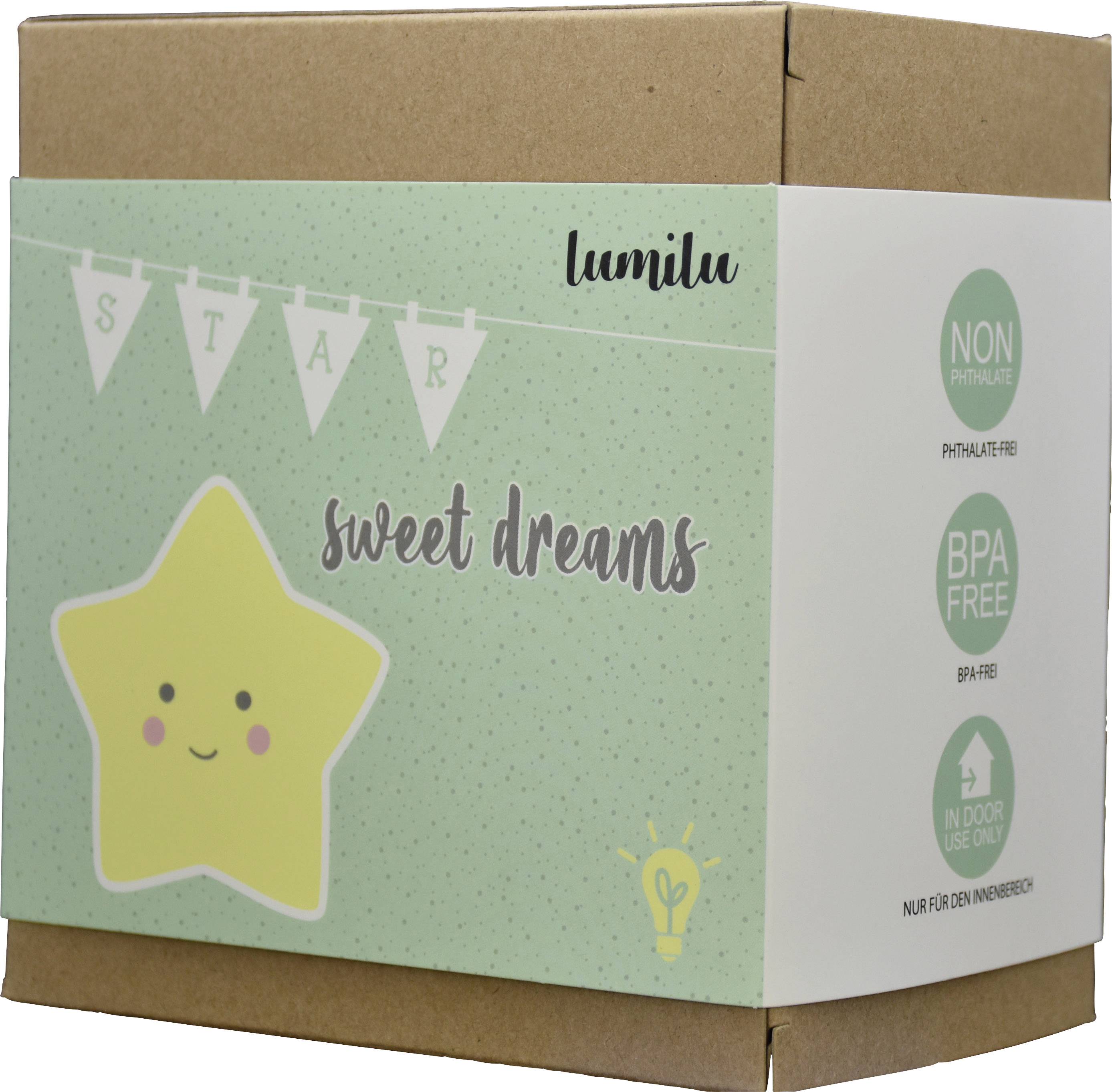 lumilu Sweet Dreams - star 52265 Nachtlicht Stern Warmweiß Gelb