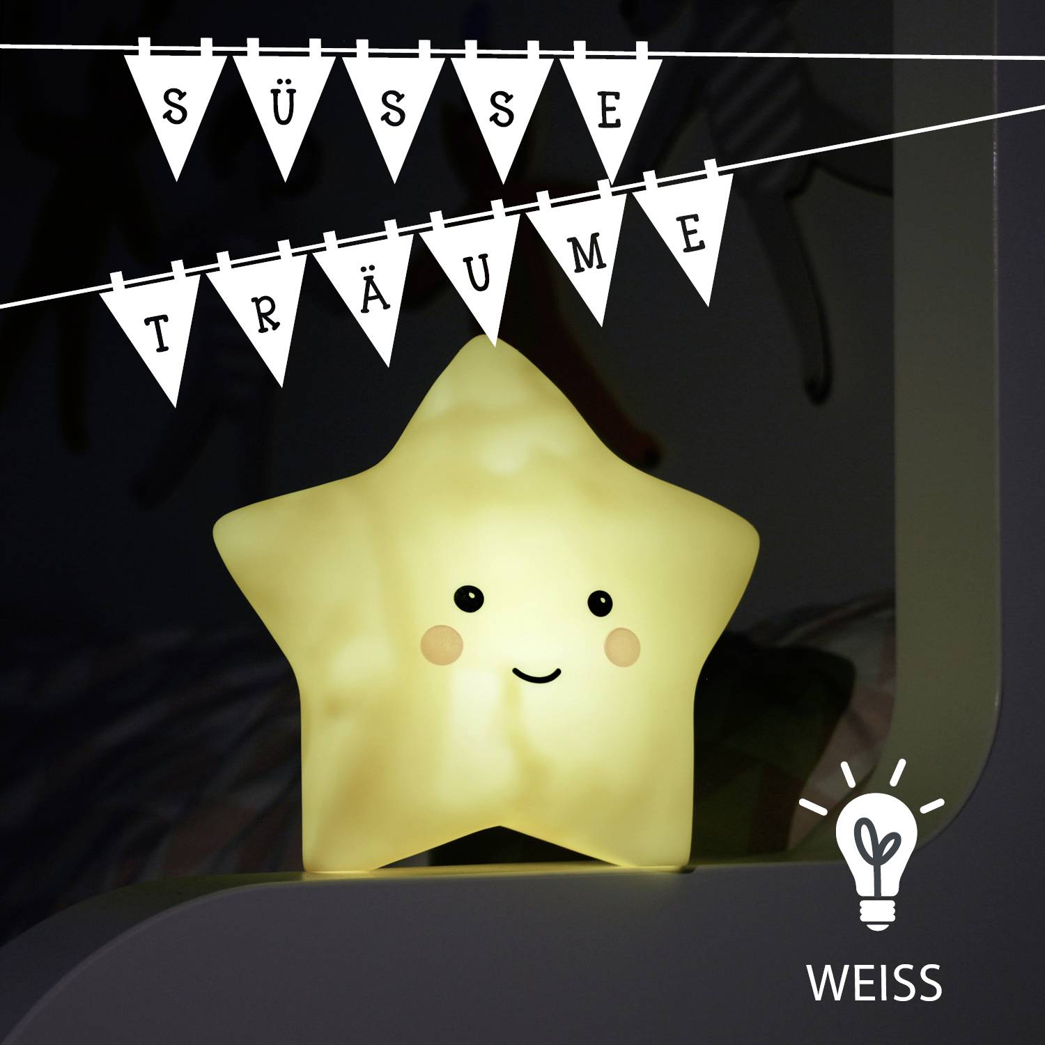 lumilu Sweet Dreams - star 52265 Nachtlicht Stern Warmweiß Gelb
