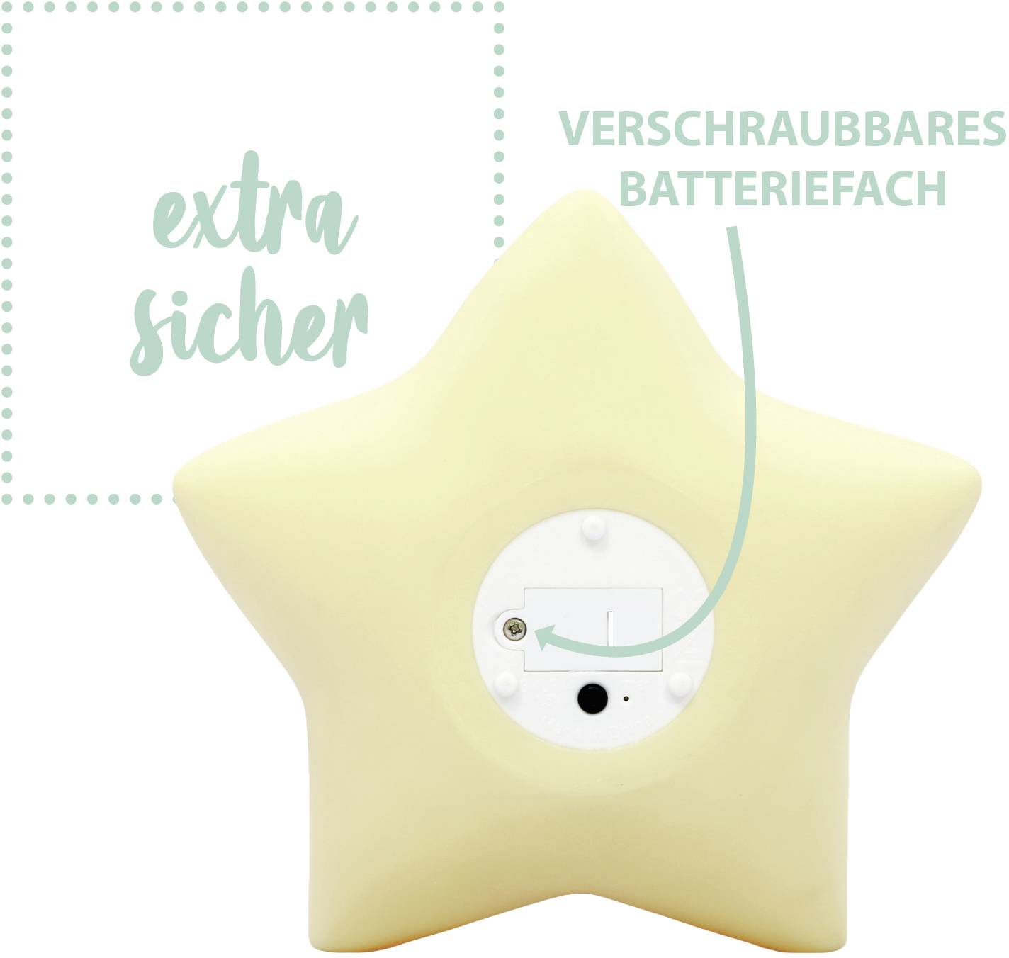 lumilu Sweet Dreams - star 52265 Nachtlicht Stern Warmweiß Gelb