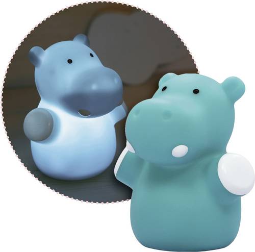lumilu Mini Zoo - hippo 52353 Nachtlicht Nilpferd Petrolblau
