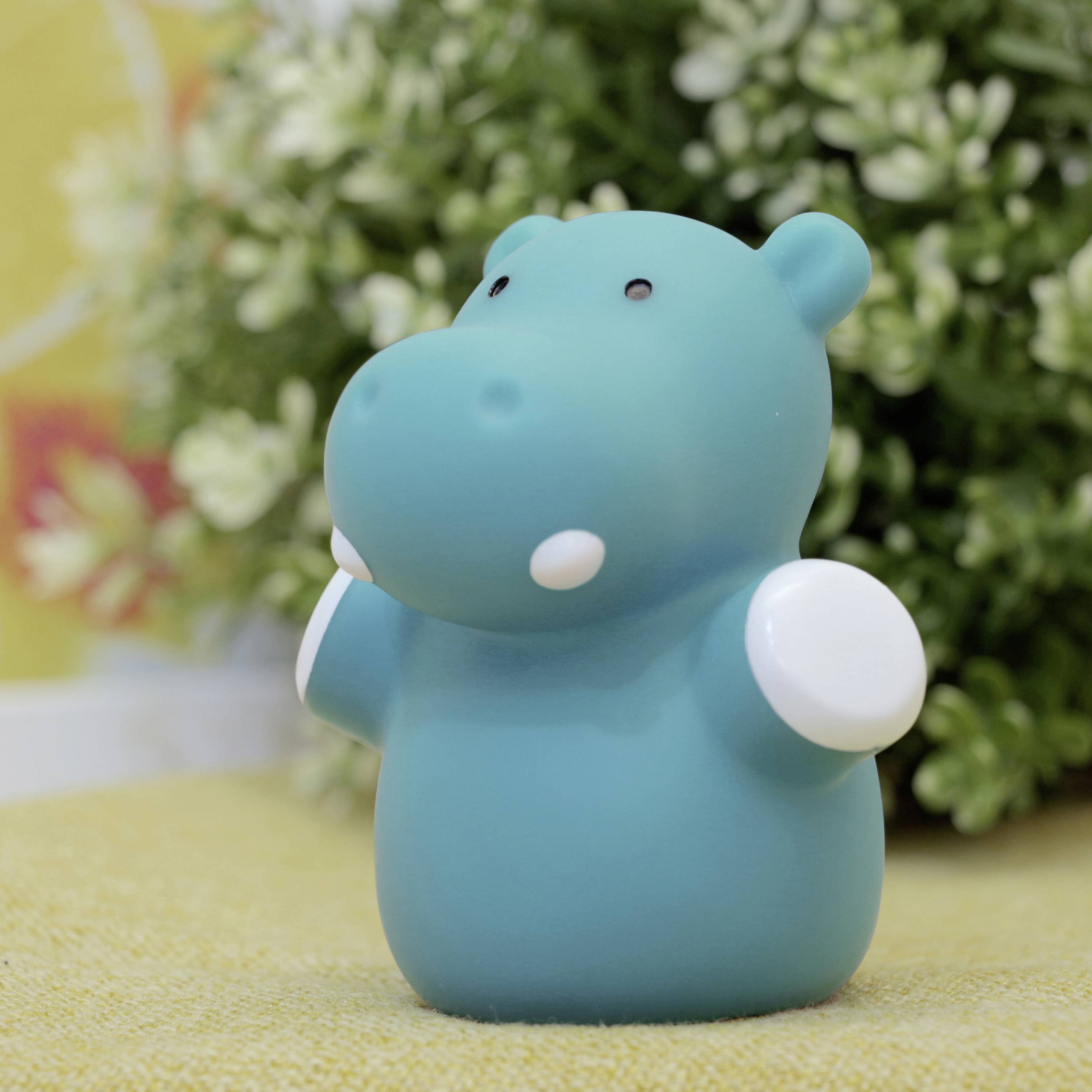 lumilu Mini Zoo - hippo 52353 Nachtlicht Nilpferd Warmweiß Petrolblau