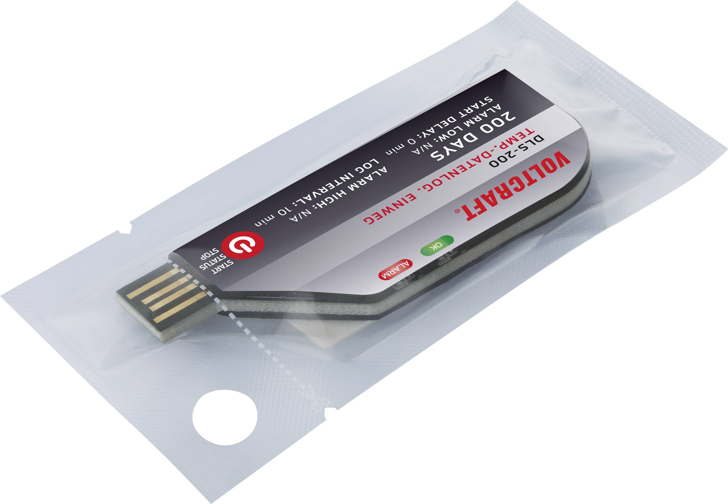 VOLTCRAFT VC-11576730 DLS-200 Temperatur-Datenlogger Messgröße Temperatur -30 bis 70 °C Einwegdate