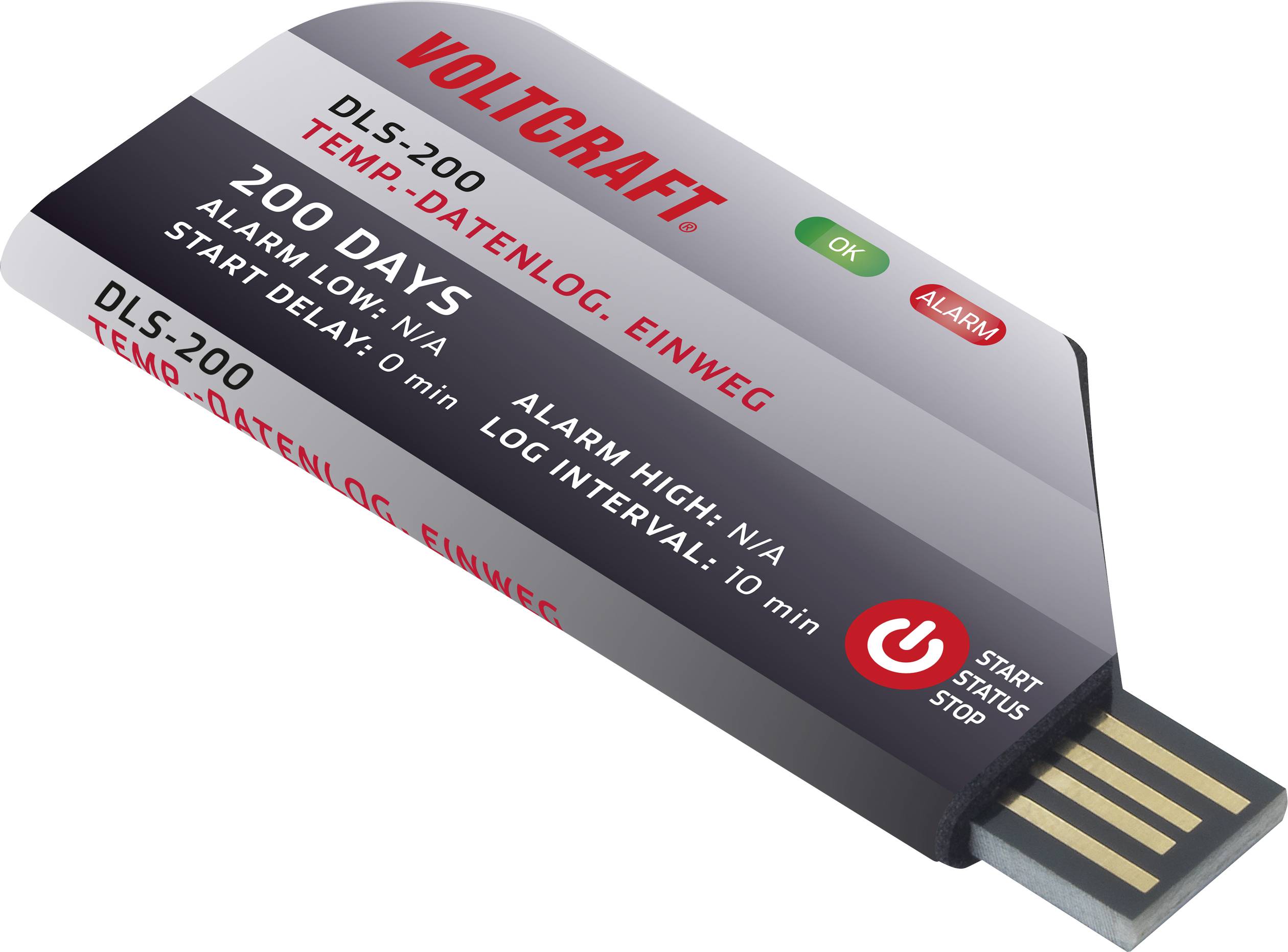 VOLTCRAFT VC-11576730 DLS-200 Temperatur-Datenlogger Messgröße Temperatur -30 bis 70°C Einwegdatenlogger, PDF Funktion