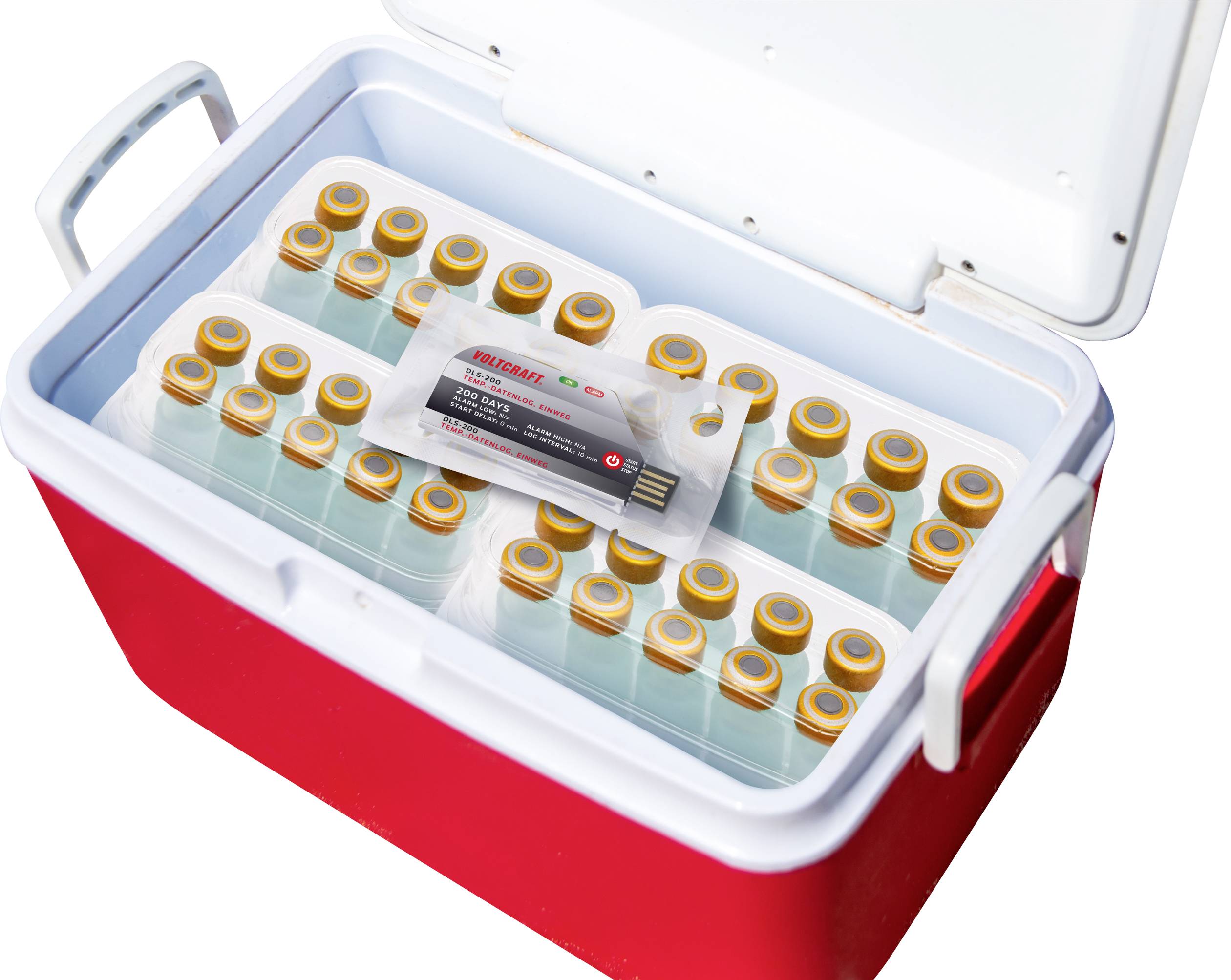 VOLTCRAFT VC-11576730 DLS-200 Temperatur-Datenlogger Messgröße Temperatur -30 bis 70°C Einwegdatenlogger, PDF Funktion