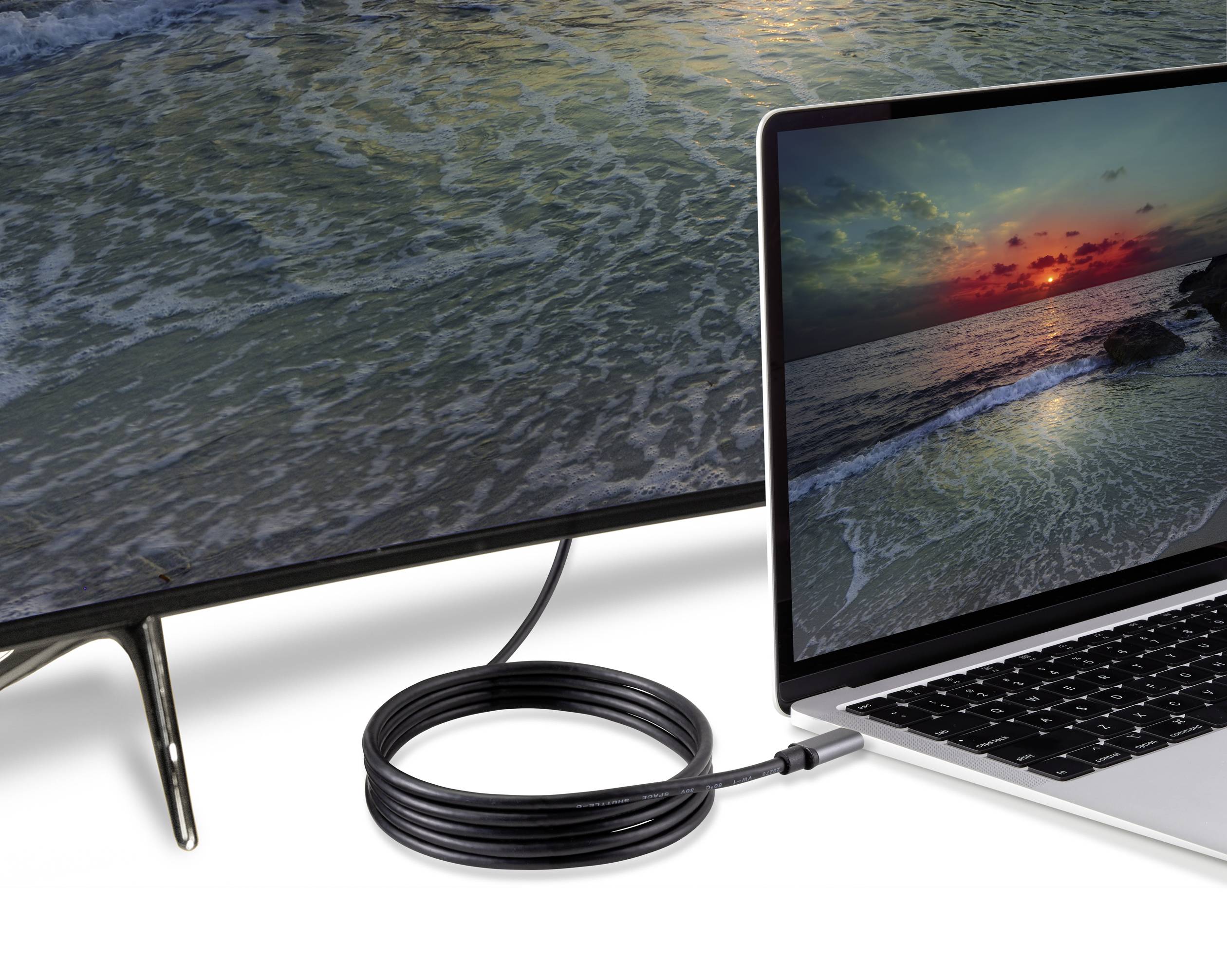 Renkforce USB-C® / DisplayPort Anschlusskabel USB-C® Stecker, DisplayPort Stecker 1.00 m Schwarz RF