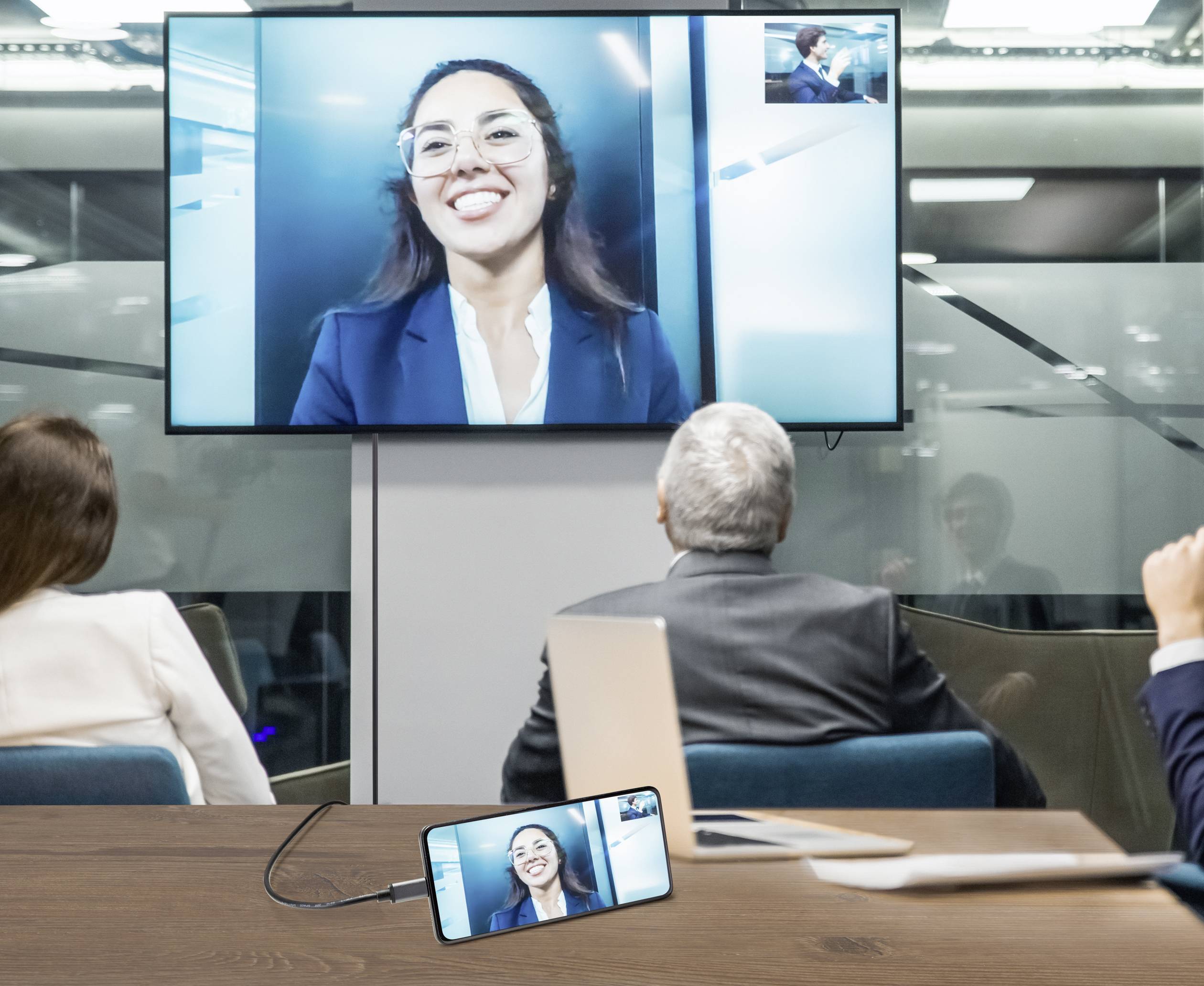 Renkforce USB-C® / DisplayPort Anschlusskabel USB-C® Stecker, DisplayPort Stecker 1.00 m Schwarz RF