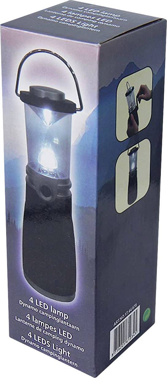 Eaxus 4260183012795 LED Dynamo LED Camping-Laterne dynamobetrieben Schwarz