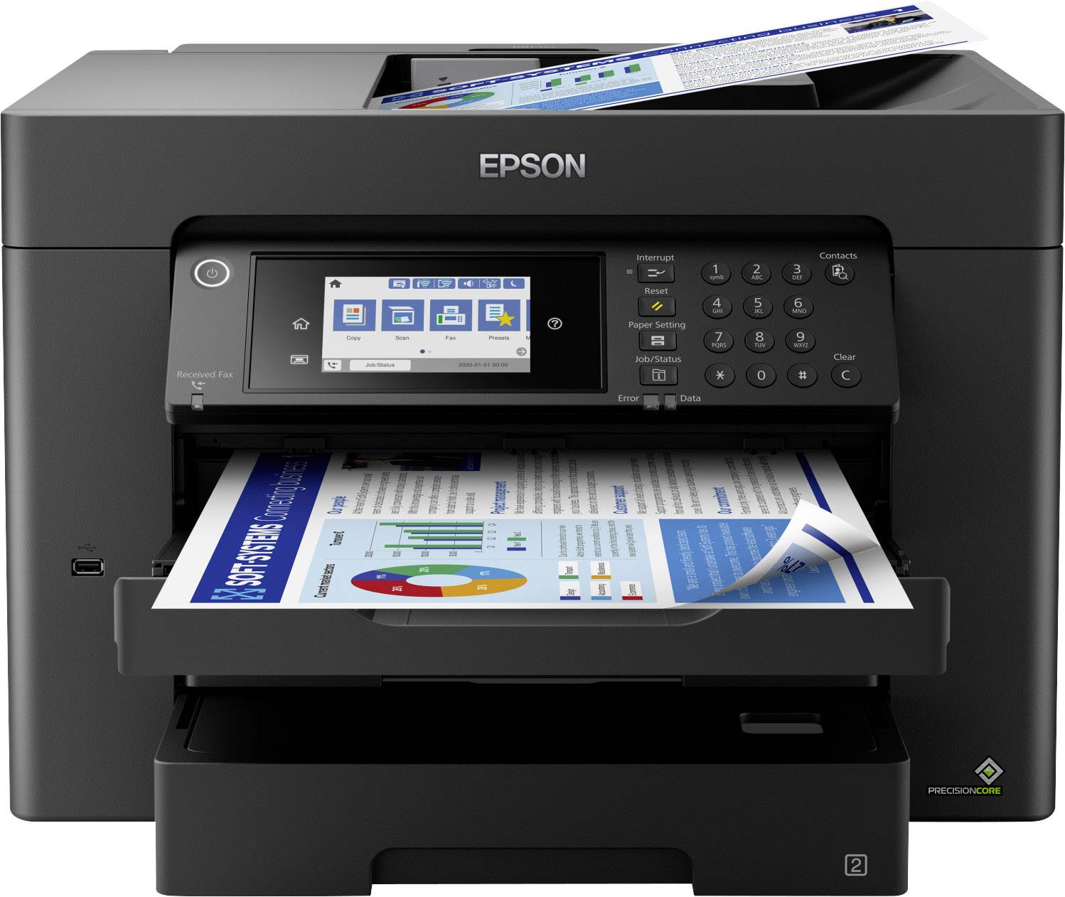 Epson WorkForce WF-7840DTWF Multifunktionsdrucker Tintenstrahl Farbe A3+ Drucker, Scanner, Kopierer, Fax Duplex, WLAN, USB, LAN