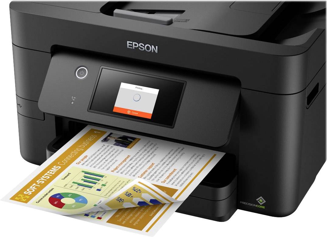 Epson WorkForce Pro WF-3820DWF Multifunktionsdrucker Tintenstrahl Farbe A4 Drucker, Scanner, Kopierer, Fax Duplex, LAN, USB, WLAN
