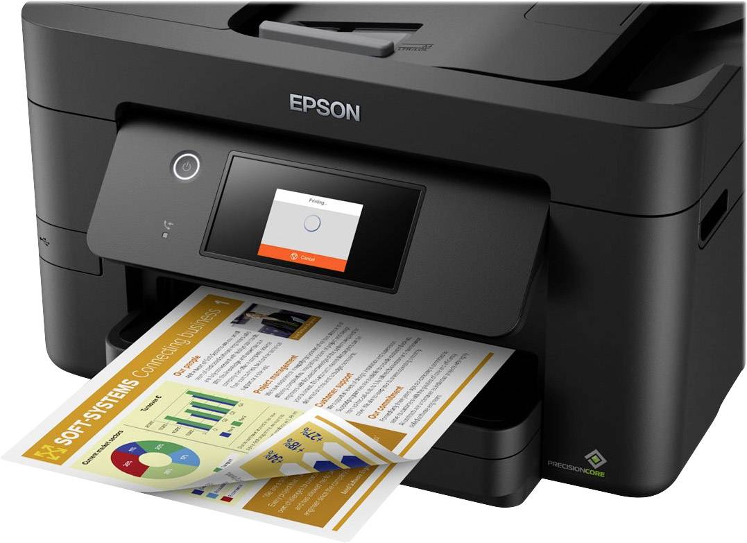 Epson WorkForce Pro WF-3820DWF Multifunktionsdrucker Tintenstrahl Farbe A4 Drucker, Scanner, Kopierer, Fax Duplex, LAN, USB, WLAN