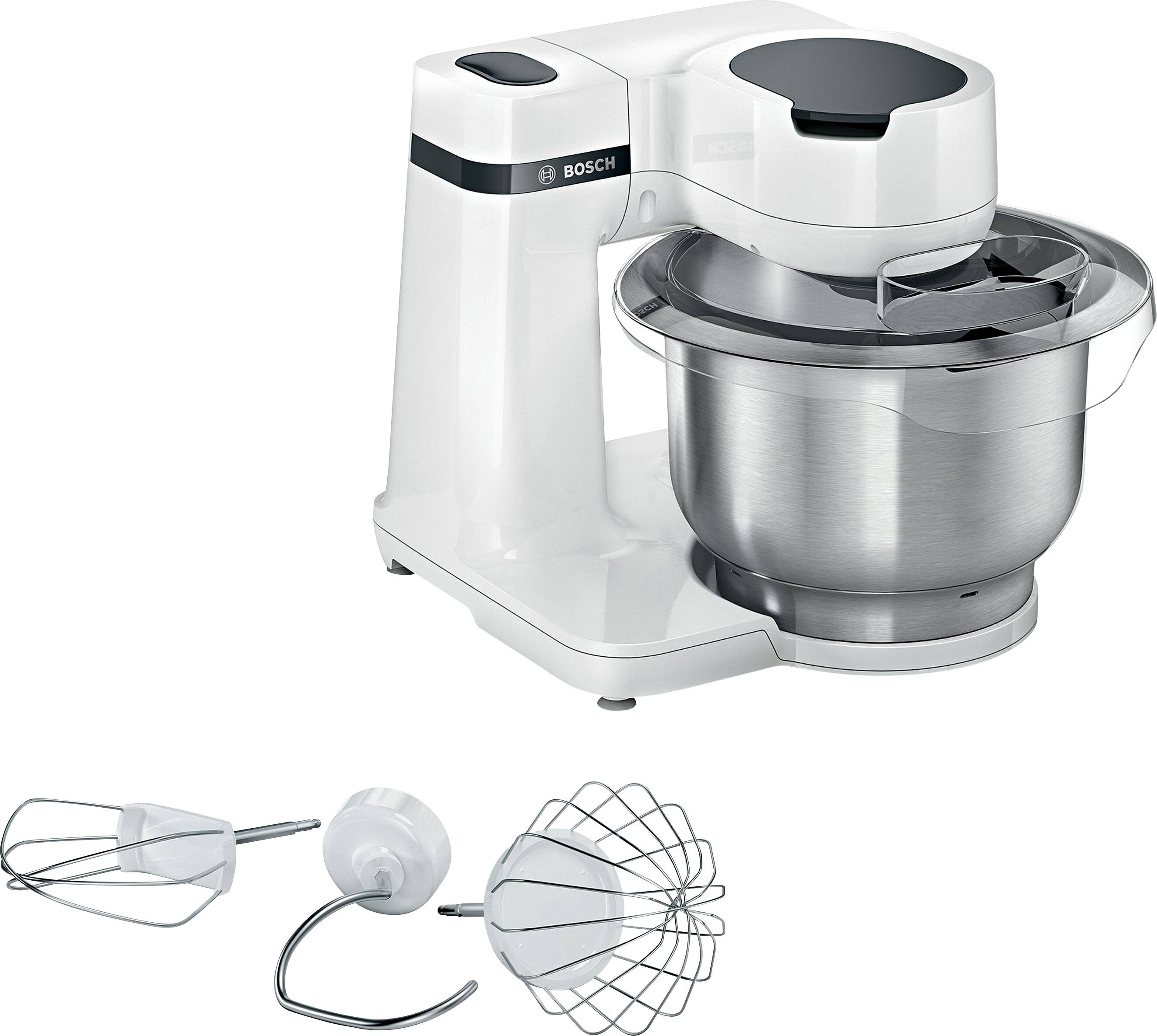 Bosch MUMS2EW 00 Küchenmaschine 700 W, 3,8 L Edelstahlschüssel, 4 Arbeitsstufen