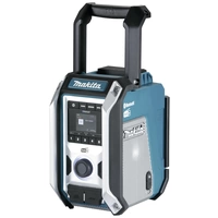 Makita Baustellenradio DAB, DAB+ AUX, Bluetooth®, USB spritzwassergeschützt, stoßfest Türkis, Schwarz, Silber Makita Baustellenradio DAB, DAB+ AUX, Bluetooth®, USB spritzwassergeschützt, stoßfest Türkis, Schwarz, Silber