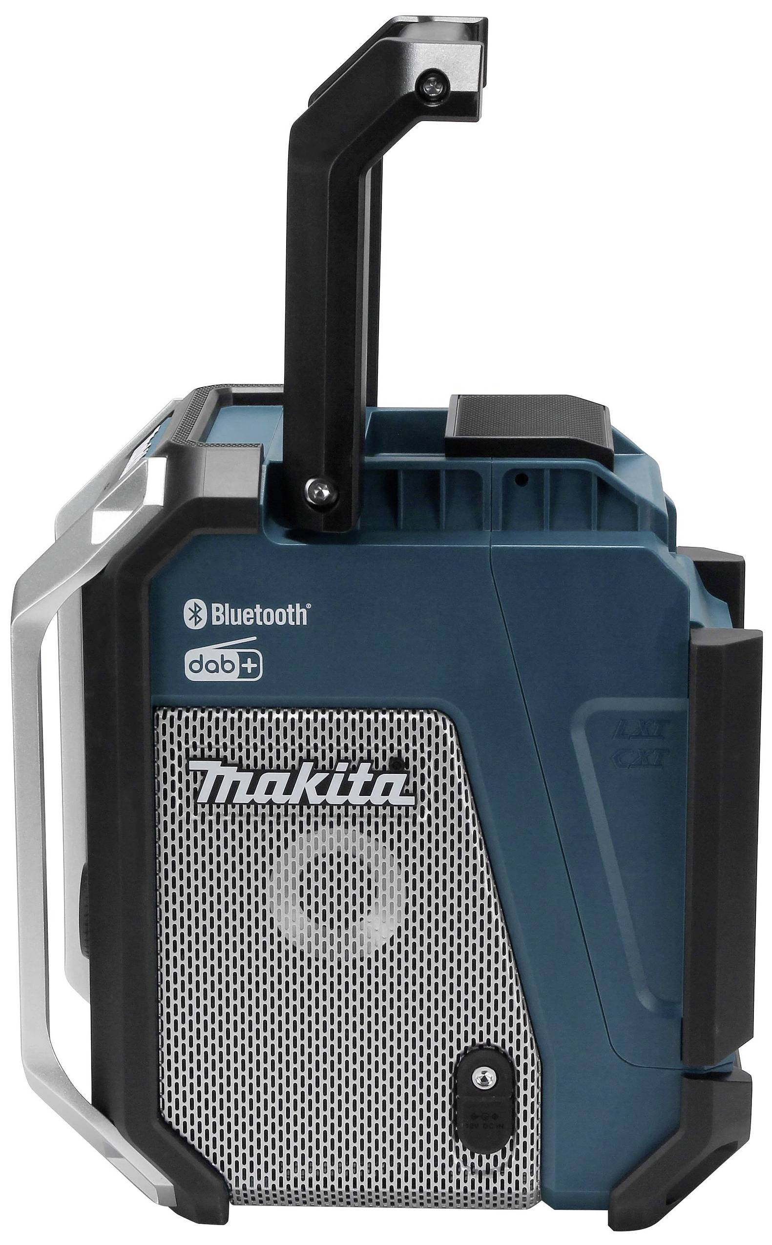 Makita Baustellenradio DAB, DAB+ AUX, Bluetooth®, USB spritzwassergeschützt, stoßfest Türkis, Schwarz, Silber
