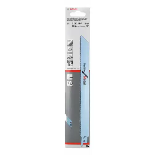 Bosch Accessories 2608656019 Säbelsägeblatt S 1122 BF Sägeblatt-Länge 225 mm 5 St. Bosch Accessories 2608656019 Säbelsägeblatt S 1122 BF Sägeblatt-Länge 225 mm 5 St.