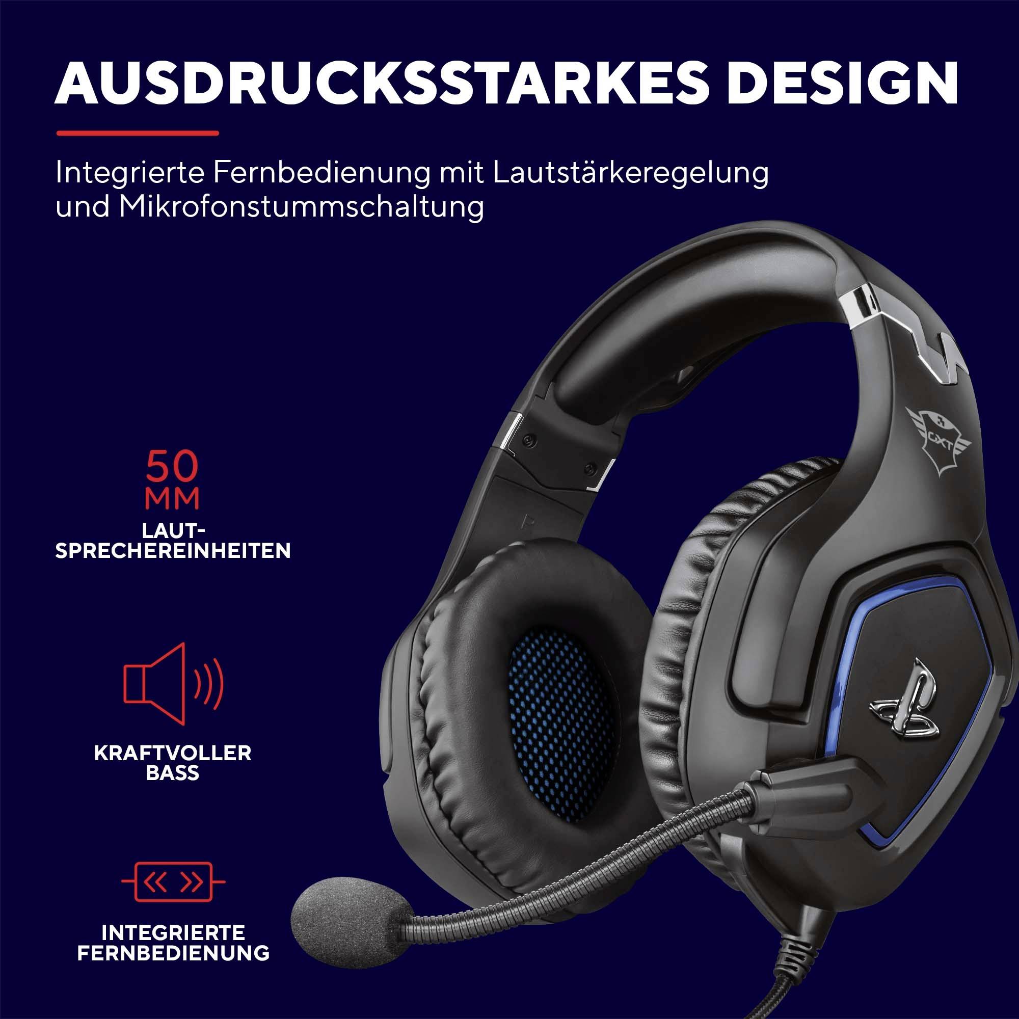Trust GXT 488 FORZE Over Ear Headset kabelgebunden Stereo Schwarz Mikrofon-Rauschunterdrückung Mikr