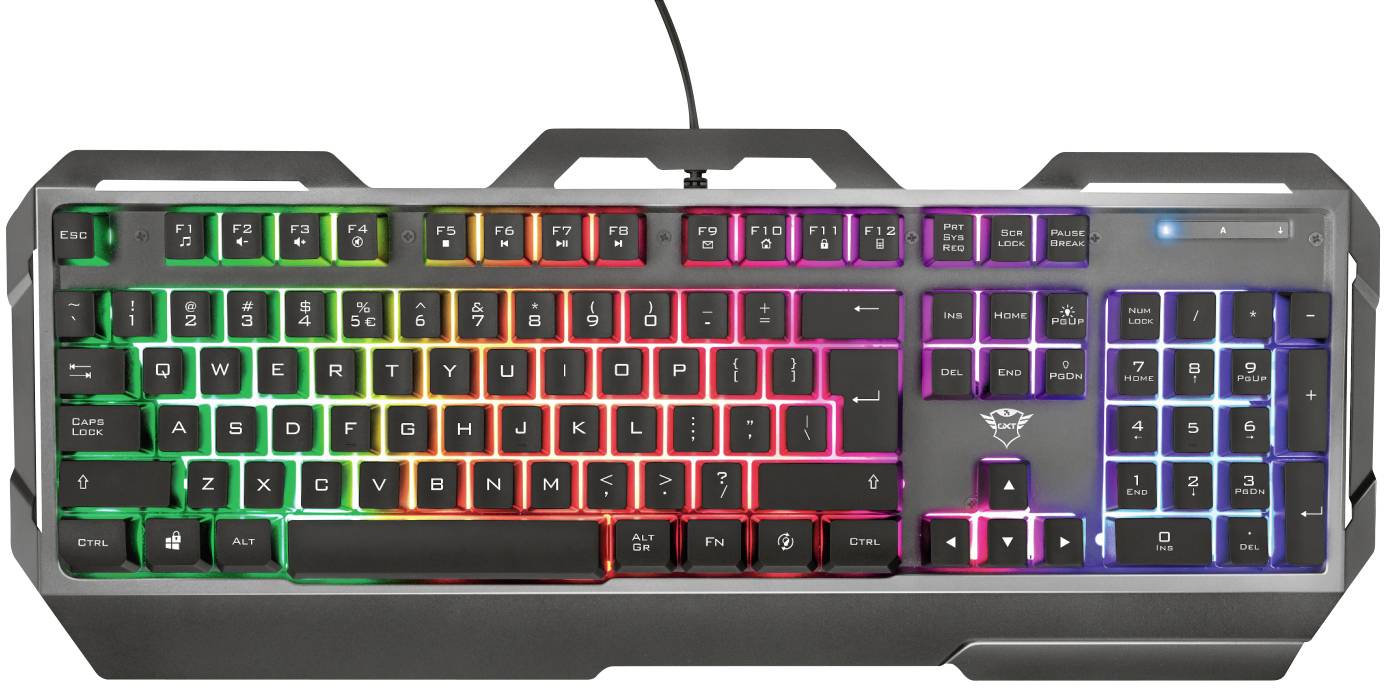 Trust GXT856 TORAC Kabelgebunden, USB Gaming-Tastatur Deutsch, QWERTZ Schwarz Beleuchtet, Multimediatasten