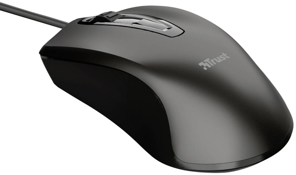 Trust CARVE Maus USB Optisch Schwarz 3 Tasten 1200 dpi