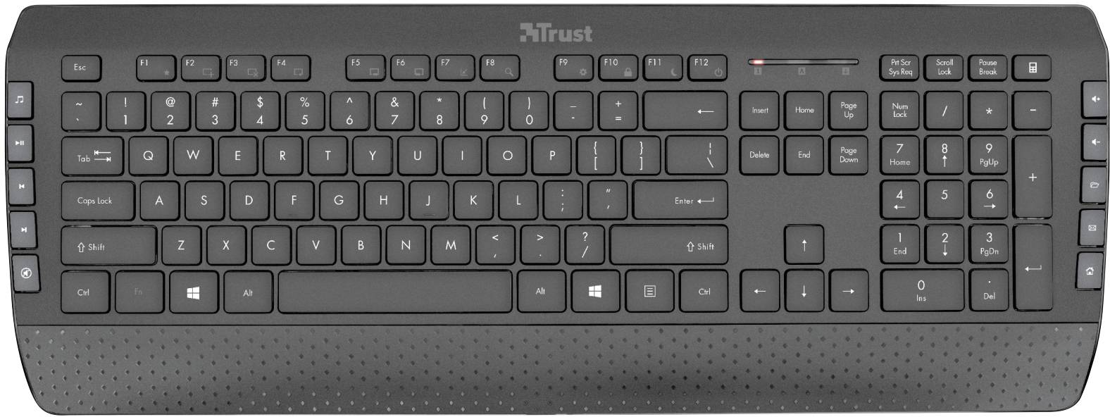 Trust TECLA-2 Kabellos, USB Tastatur, Maus-Set Ergonomisch, Multimediatasten Deutsch, QWERTZ Schwarz