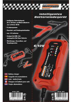 Brüder Mannesmann M12711 Kfz-Ladegerät 12 V, 6V