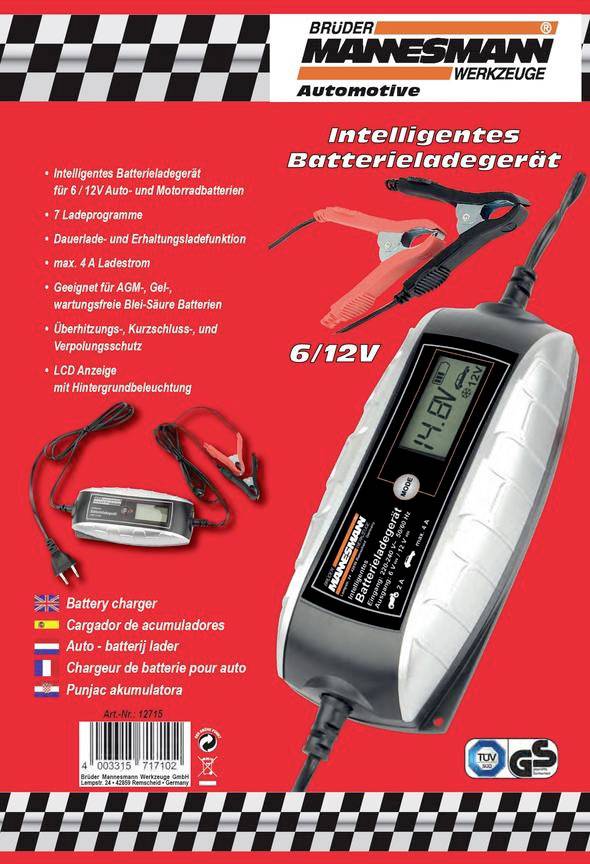 Brüder Mannesmann M12715 Kfz-Ladegerät 12 V, 6V
