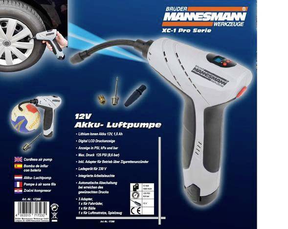 Brüder Mannesmann M17200 Volumenpumpe 8 bar mit Arbeitslampe, 12 und 230V ladebar