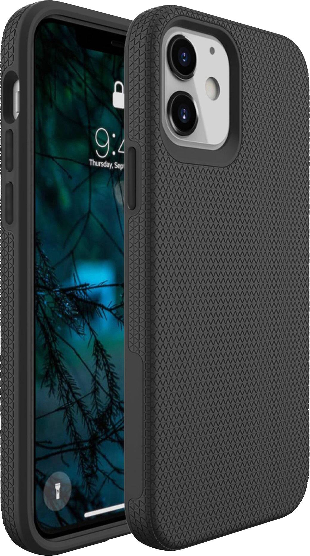 JT Berlin Pankow Solid Backcover Apple iPhone 12 mini Schwarz Stoßfest, Induktives Laden