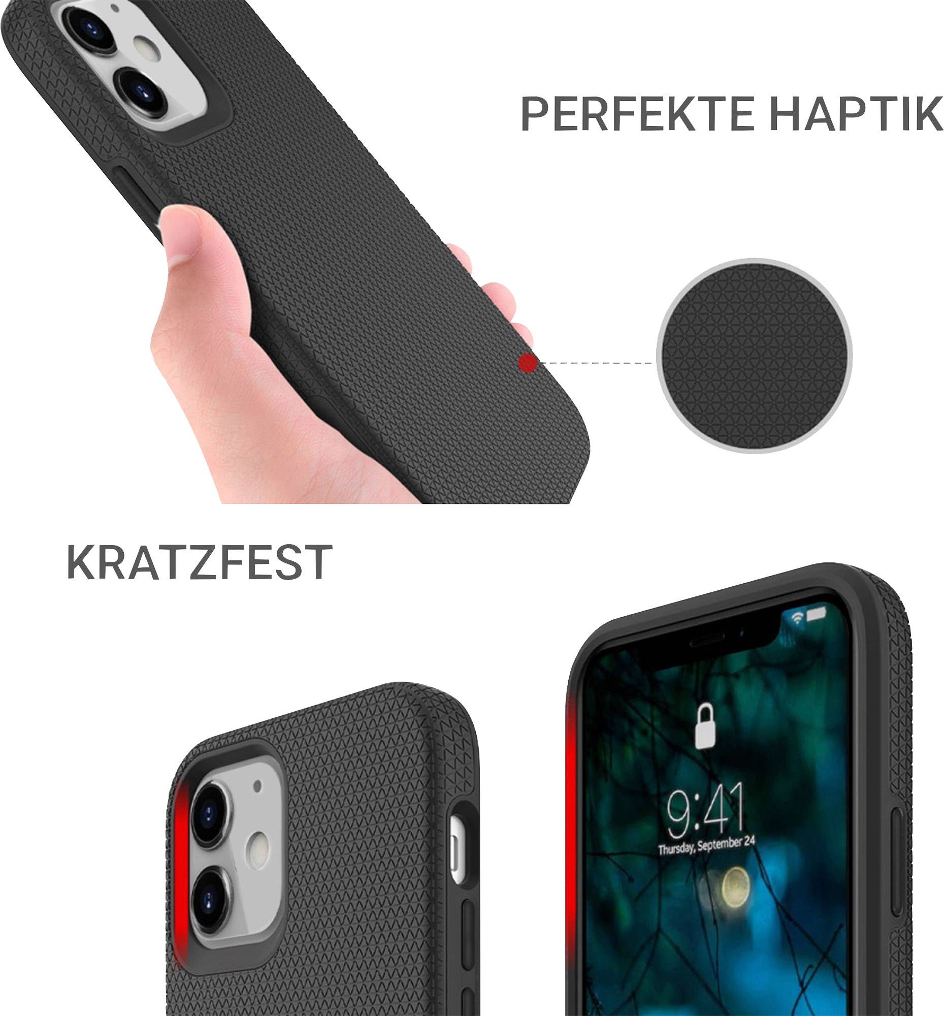 JT Berlin Pankow Solid Backcover Apple iPhone 12 mini Schwarz Stoßfest, Induktives Laden