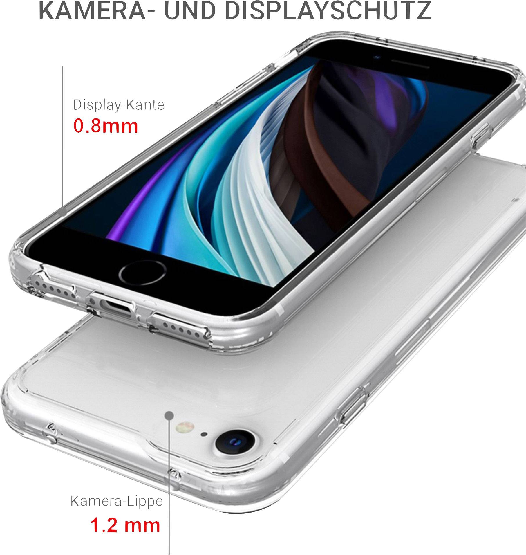 JT Berlin Pankow Clear Backcover Apple iPhone SE (2020), iPhone 8, iPhone 7 Transparent Induktives Laden 10694