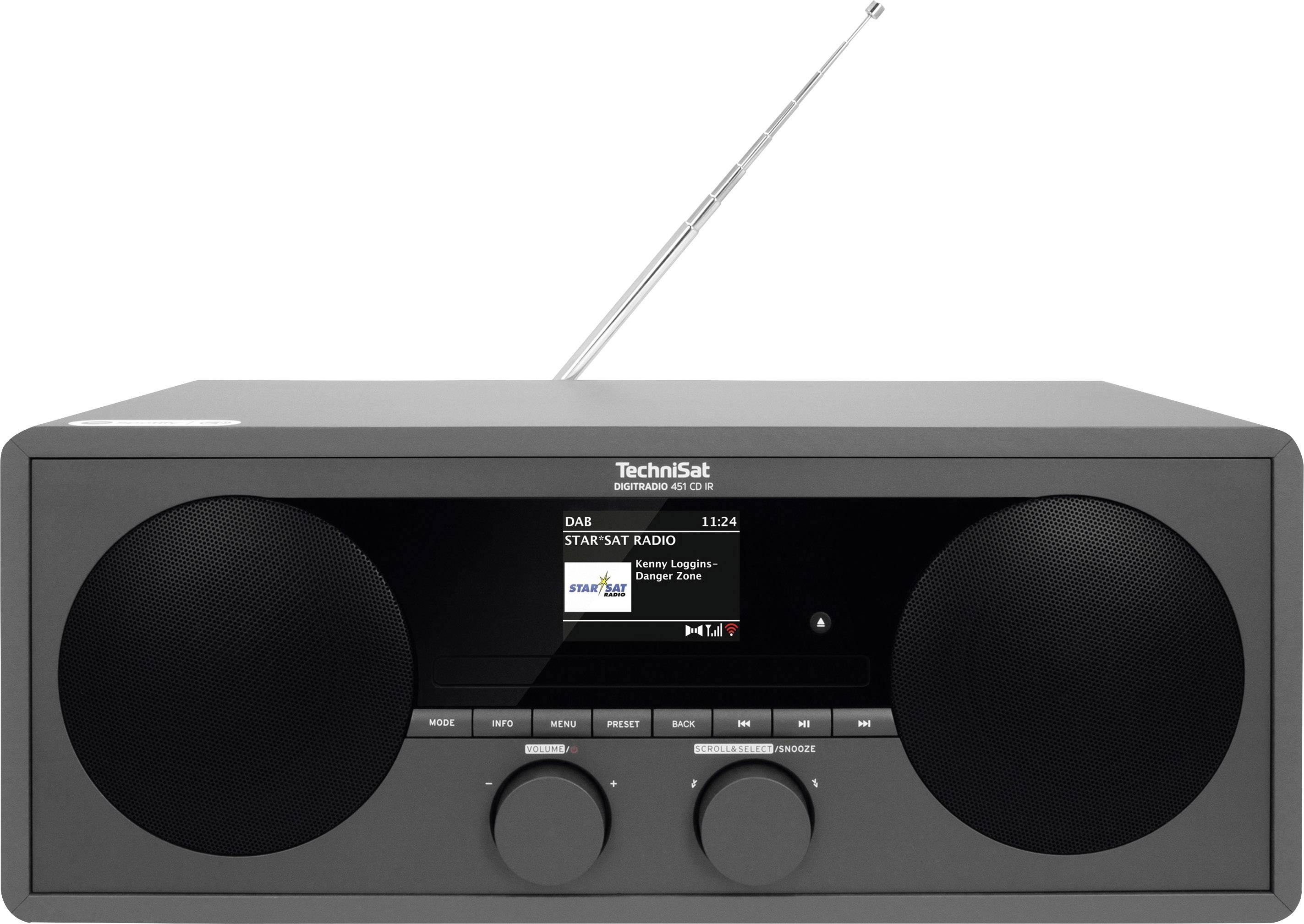 TechniSat DIGITRADIO 451 CD IR Internet Tischradio Internet, DAB+, UKW AUX, Bluetooth®, USB, WLAN, Internetradio Inkl. Fernbedienung, Spotify Anthra