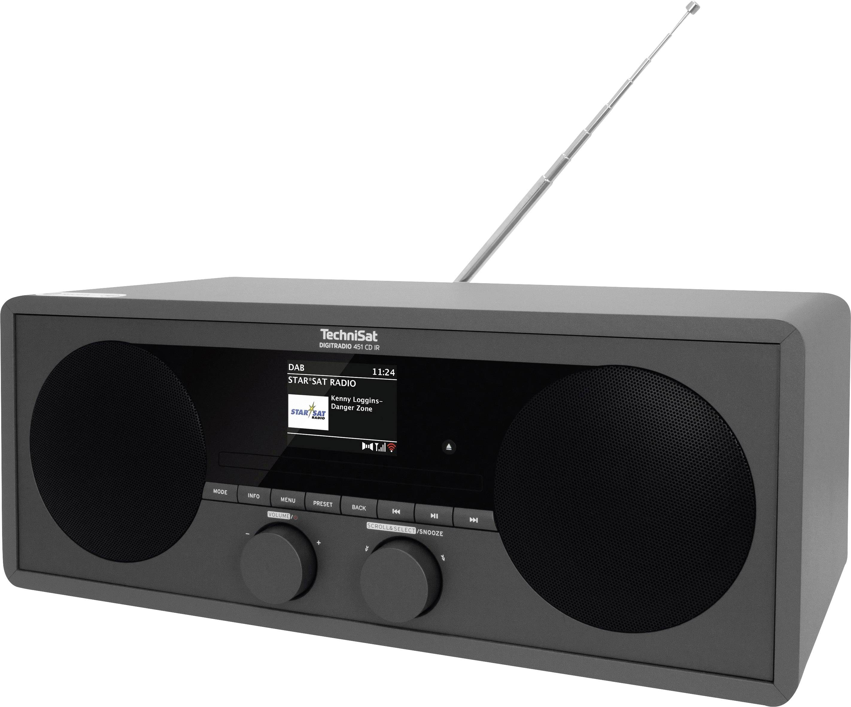 TechniSat DIGITRADIO 451 CD IR Internet Tischradio Internet, DAB+, UKW AUX, Bluetooth®, USB, WLAN, Internetradio Inkl. Fernbedienung, Spotify Anthra