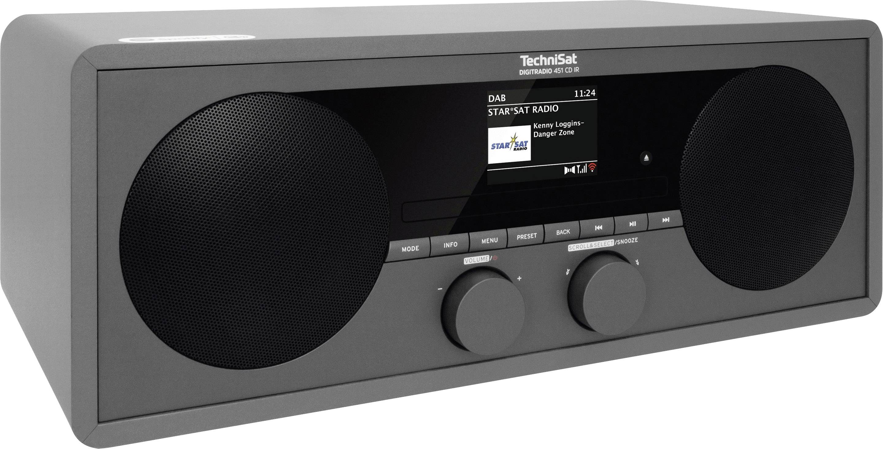 TechniSat DIGITRADIO 451 CD IR Internet Tischradio Internet, DAB+, UKW AUX, Bluetooth®, USB, WLAN, Internetradio Inkl. Fernbedienung, Spotify Anthra