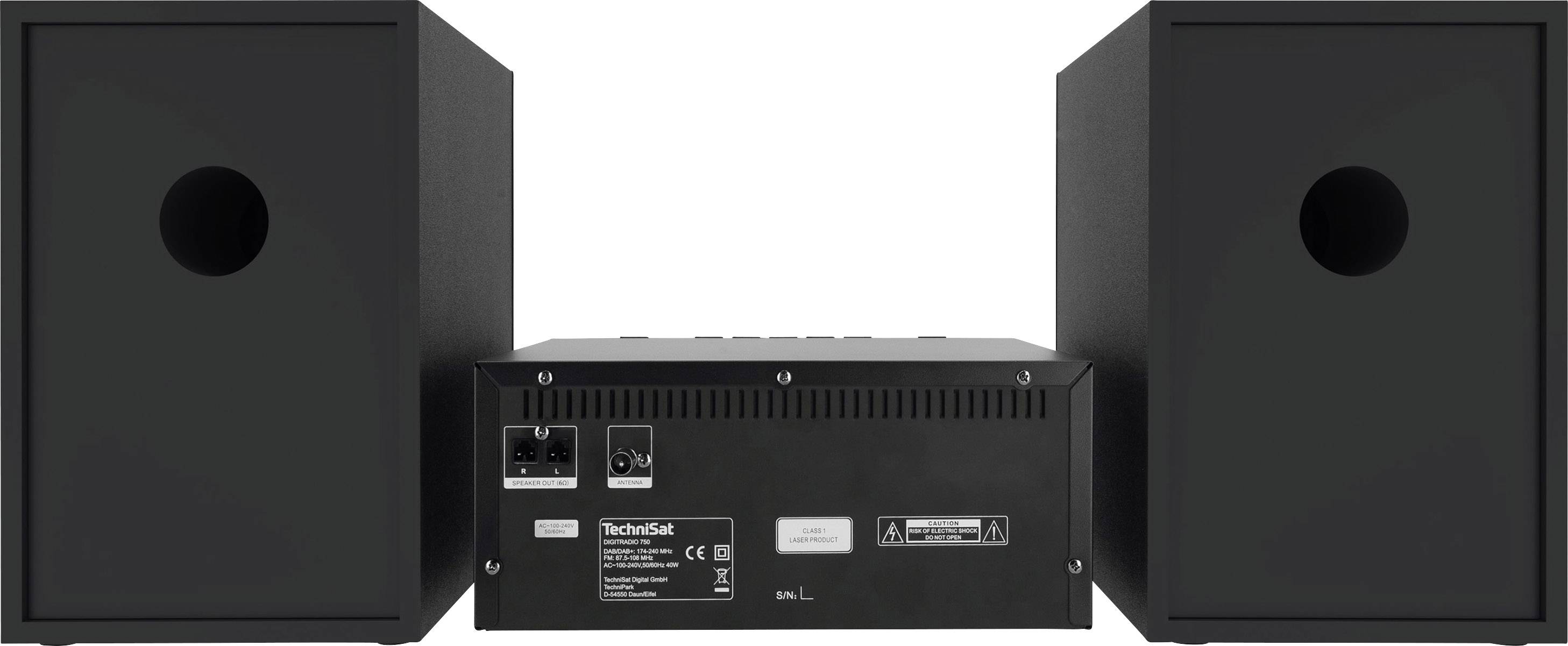 TechniSat DIGITRADIO 750 Stereoanlage AUX, Bluetooth®, CD, DAB+, UKW, USB, Inkl. Fernbedienung, Inkl. Lautsprecherbox, Spotify 2 x 50