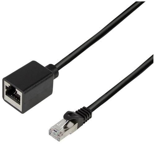 LogiLink CQX063S RJ45 Netzwerkkabel, Patchkabel CAT 6a S/FTP 3.00m Schwarz Flammwidrig, Halogenfrei,