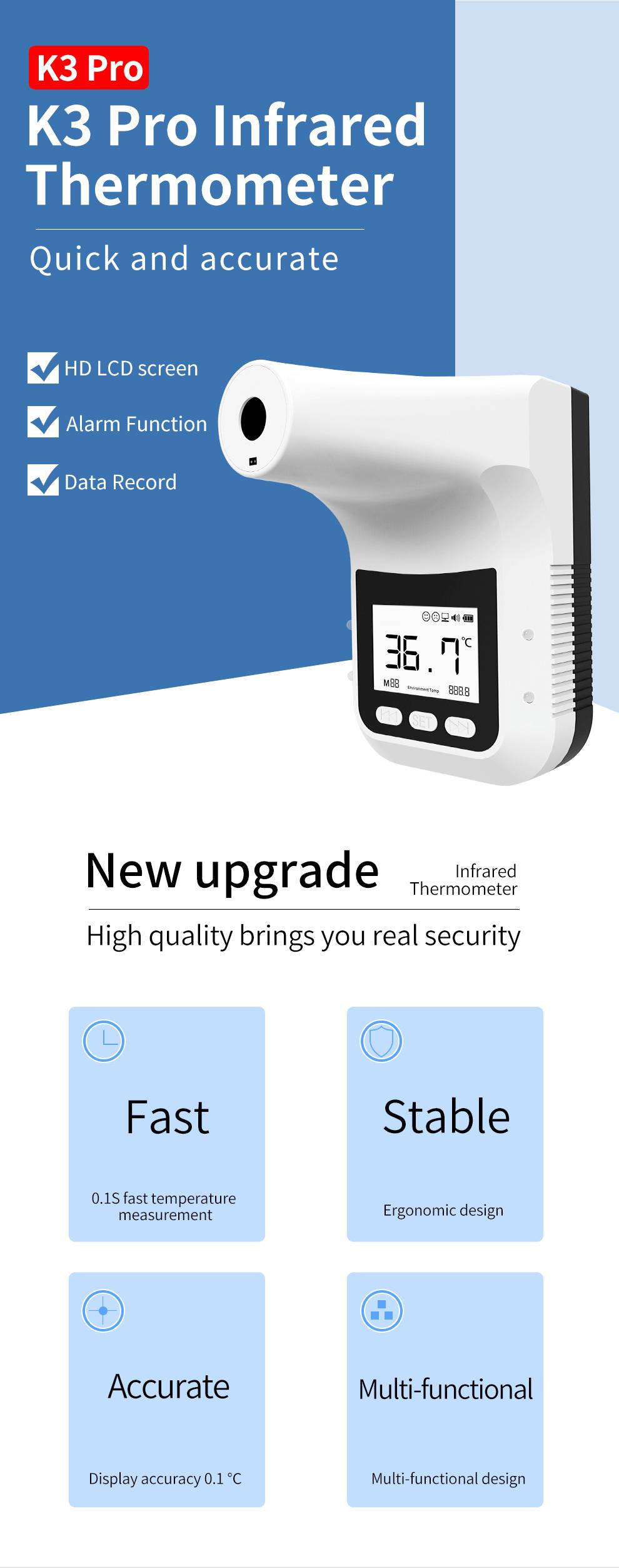 RK Technology K3 Pro Infrarot-Thermometer 0 - 50 °C Berührungslose IR-Messung