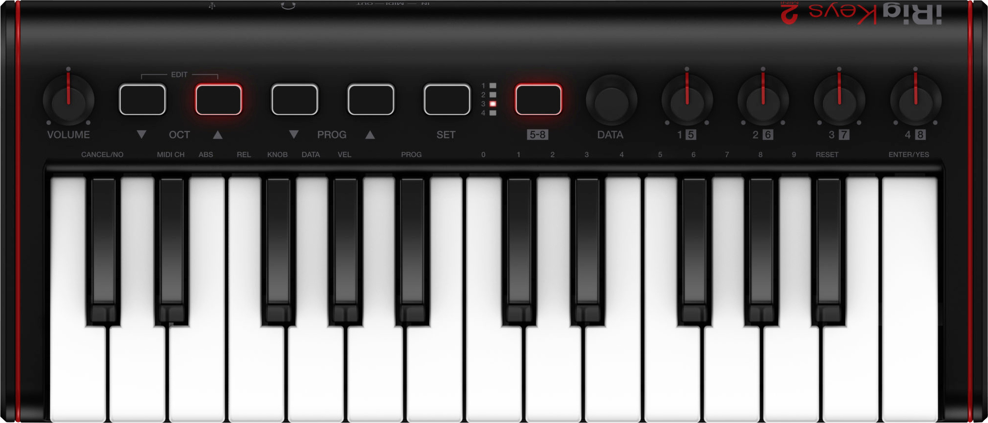 IK Multimedia iRig Keys 2 Mini Clavier MIDI noir touches lumineuses, mini-touches