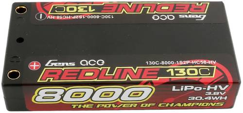Gens ace Modellbau-Akkupack (LiPo) 3.8V 8000 mAh Zellen-Zahl: 2 130 C Hardcase