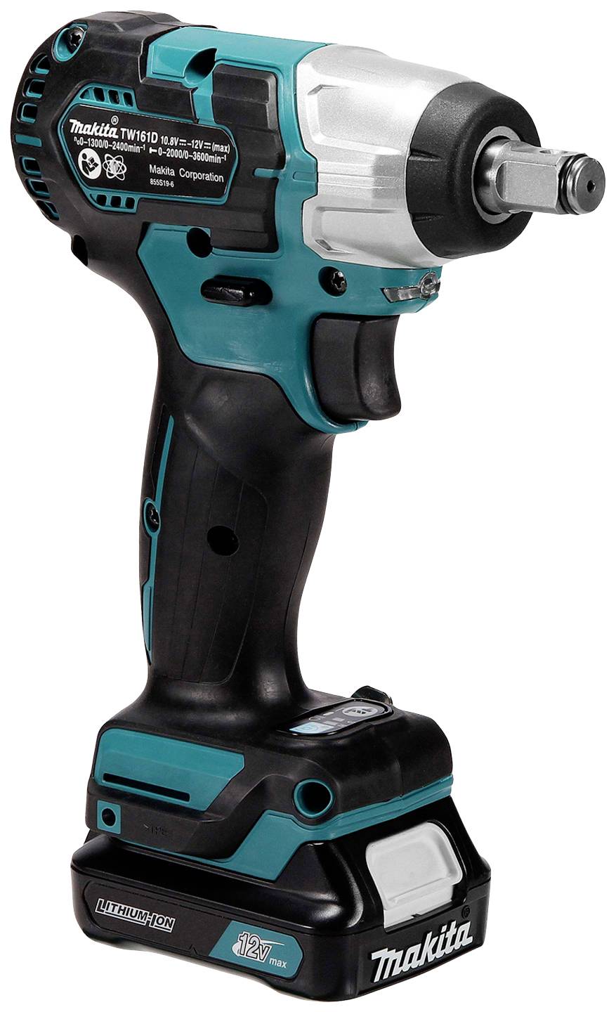 Akkuschrauber von Makita in Blau und Schwarz, mit ergonomischem Griff und Lithium-Ionen-Akku.