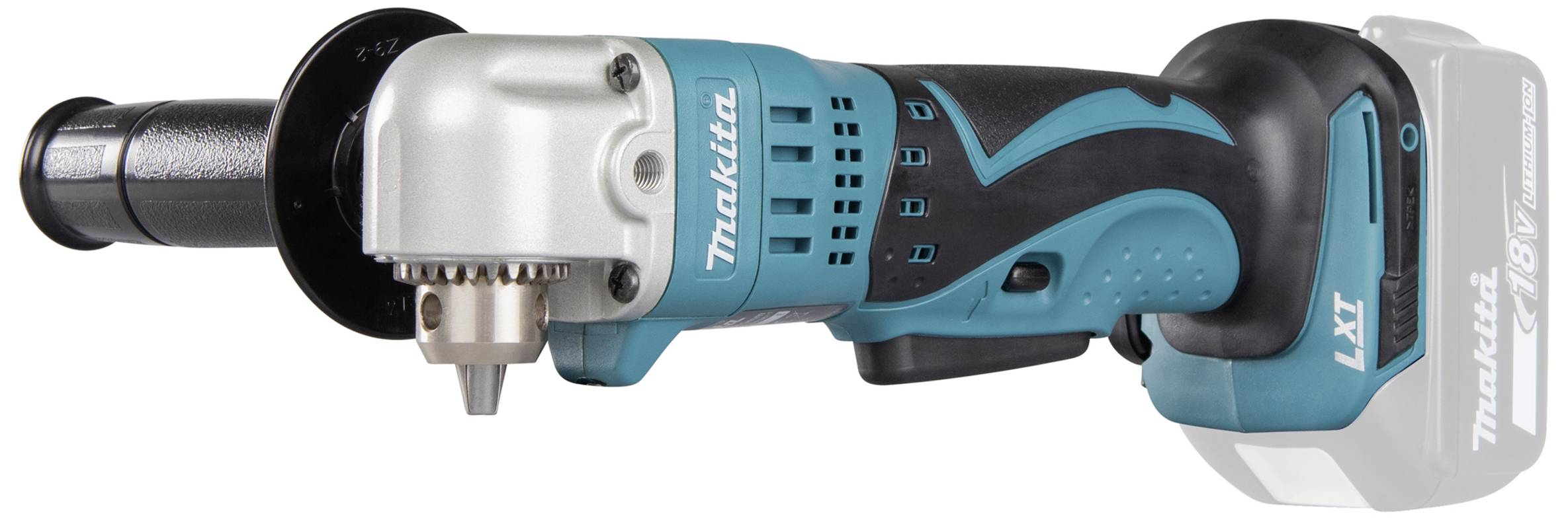 Kabelloser Winkelschleifer mit ergonomischem Griff und blau-schwarzem Gehäuse, geeignet für Schleif- und Schneidarbeiten.