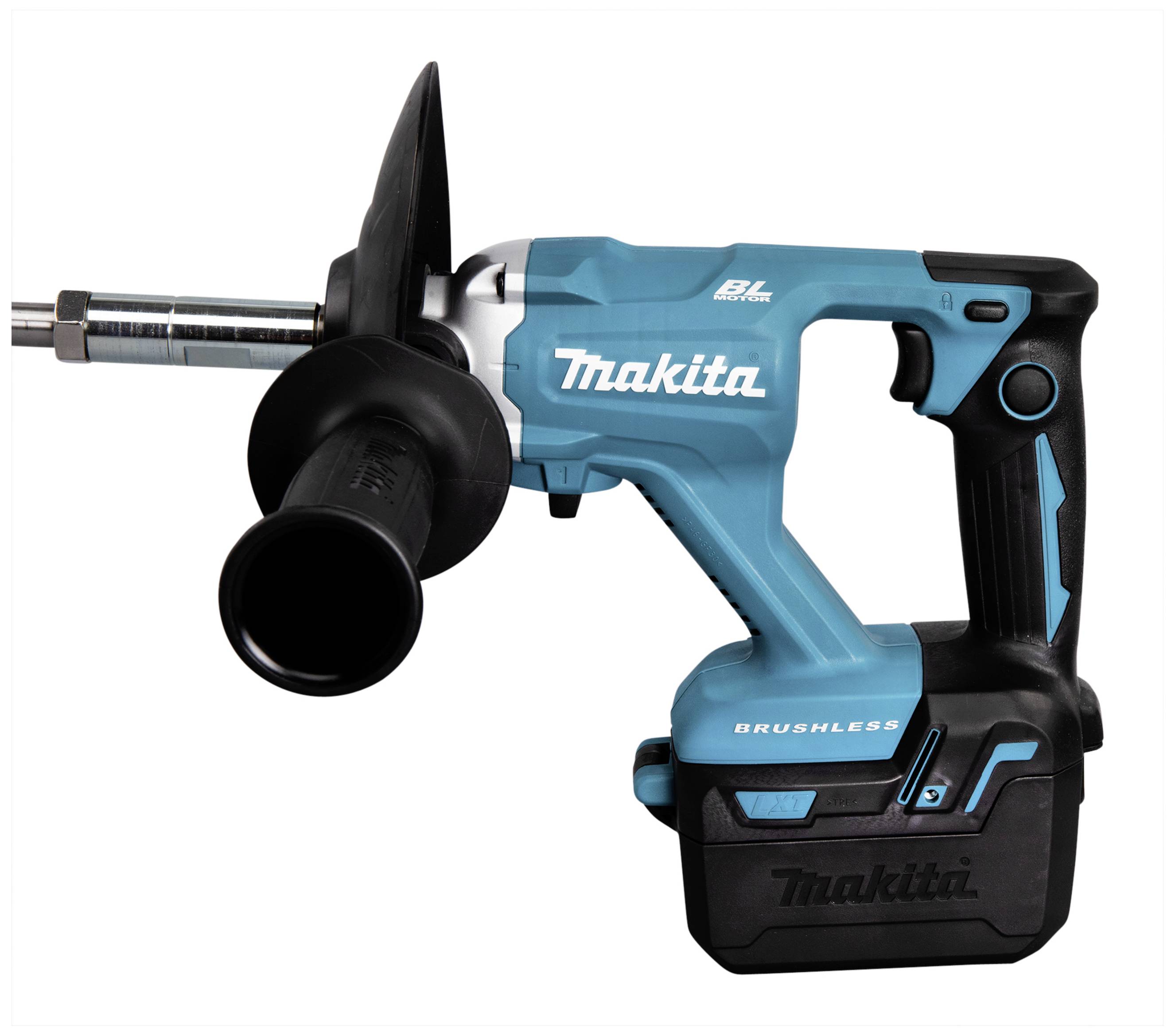 Kabelloser Makita Schlagbohrschrauber mit blauem Gehäuse, schwarzem Griff und Akkupack, geeignet für schwere Bohrarbeiten.