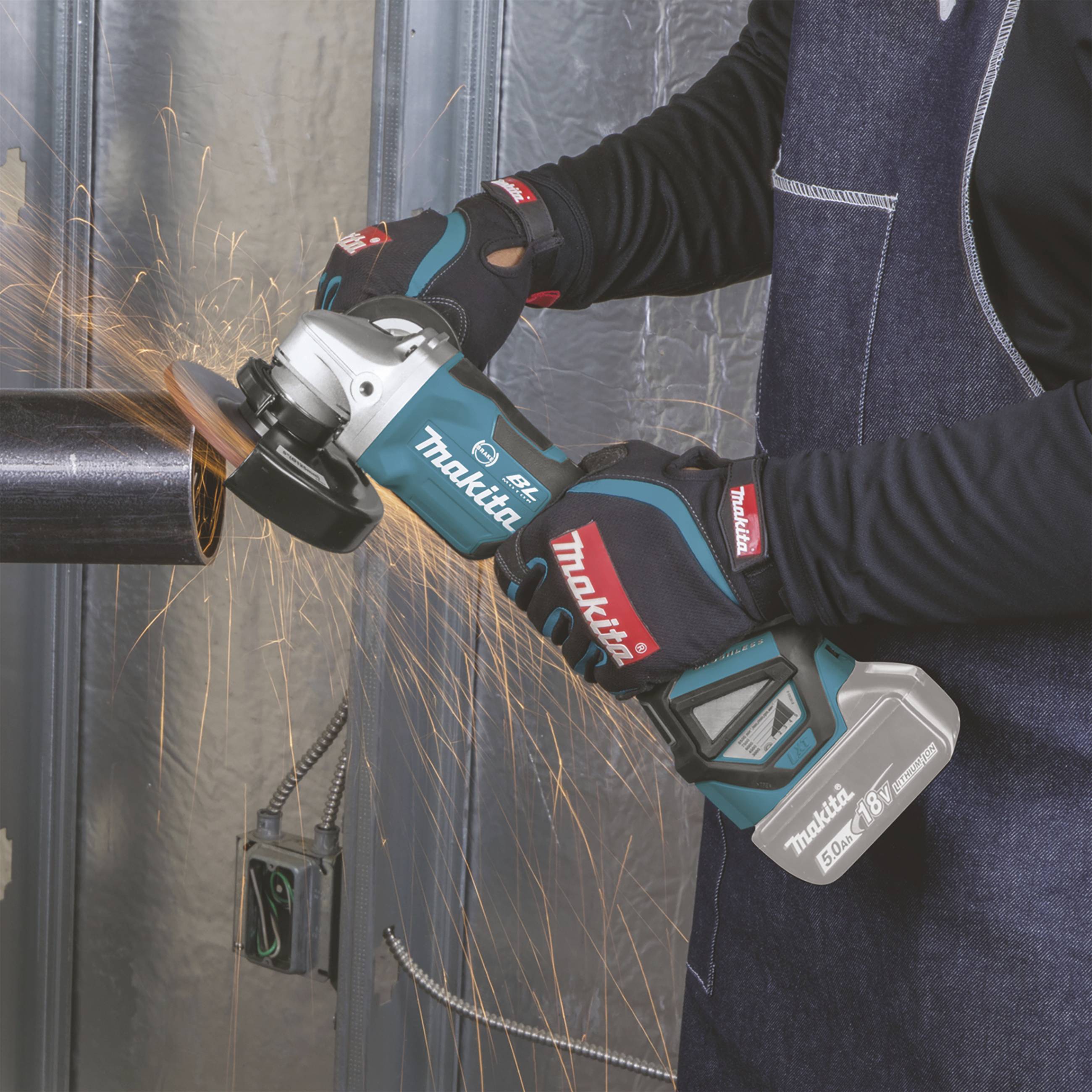 Makita DGA517RTJ Akku-Winkelschleifer 125mm inkl. 2. Akku, inkl. Ladegerät 18V 5Ah