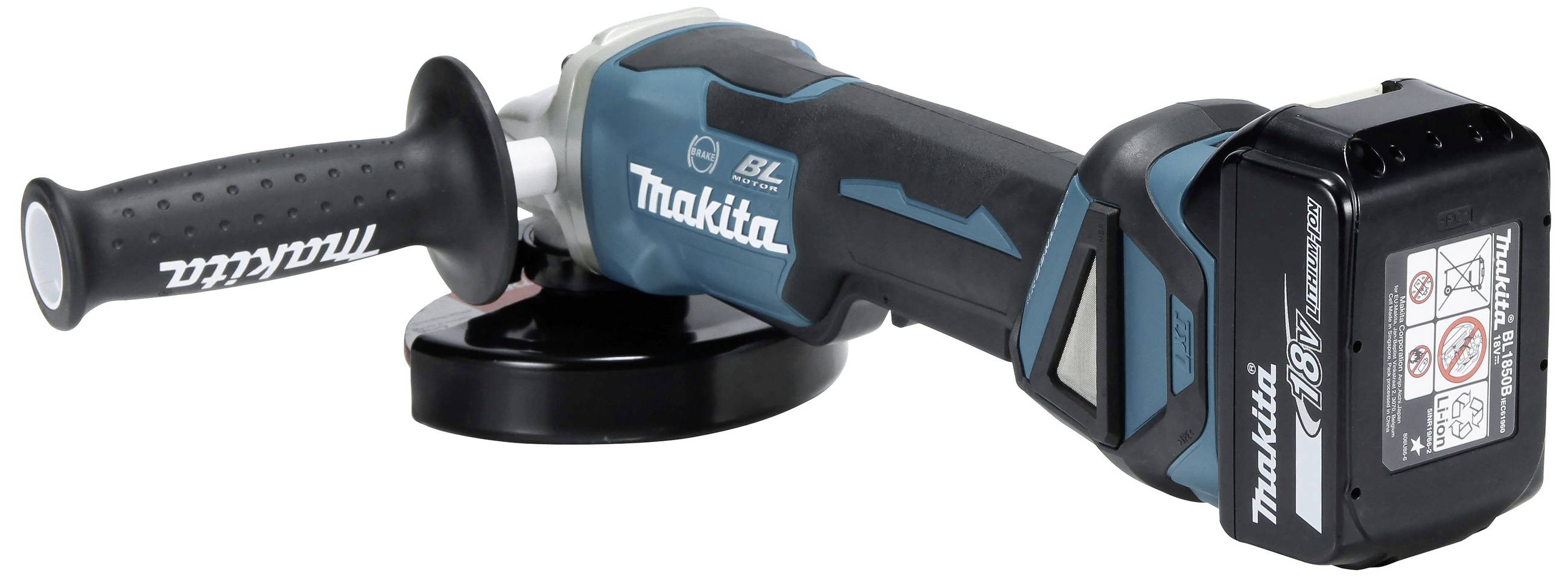 Makita DGA517RTJ Akku-Winkelschleifer 125mm inkl. 2. Akku, inkl. Ladegerät 18V 5Ah