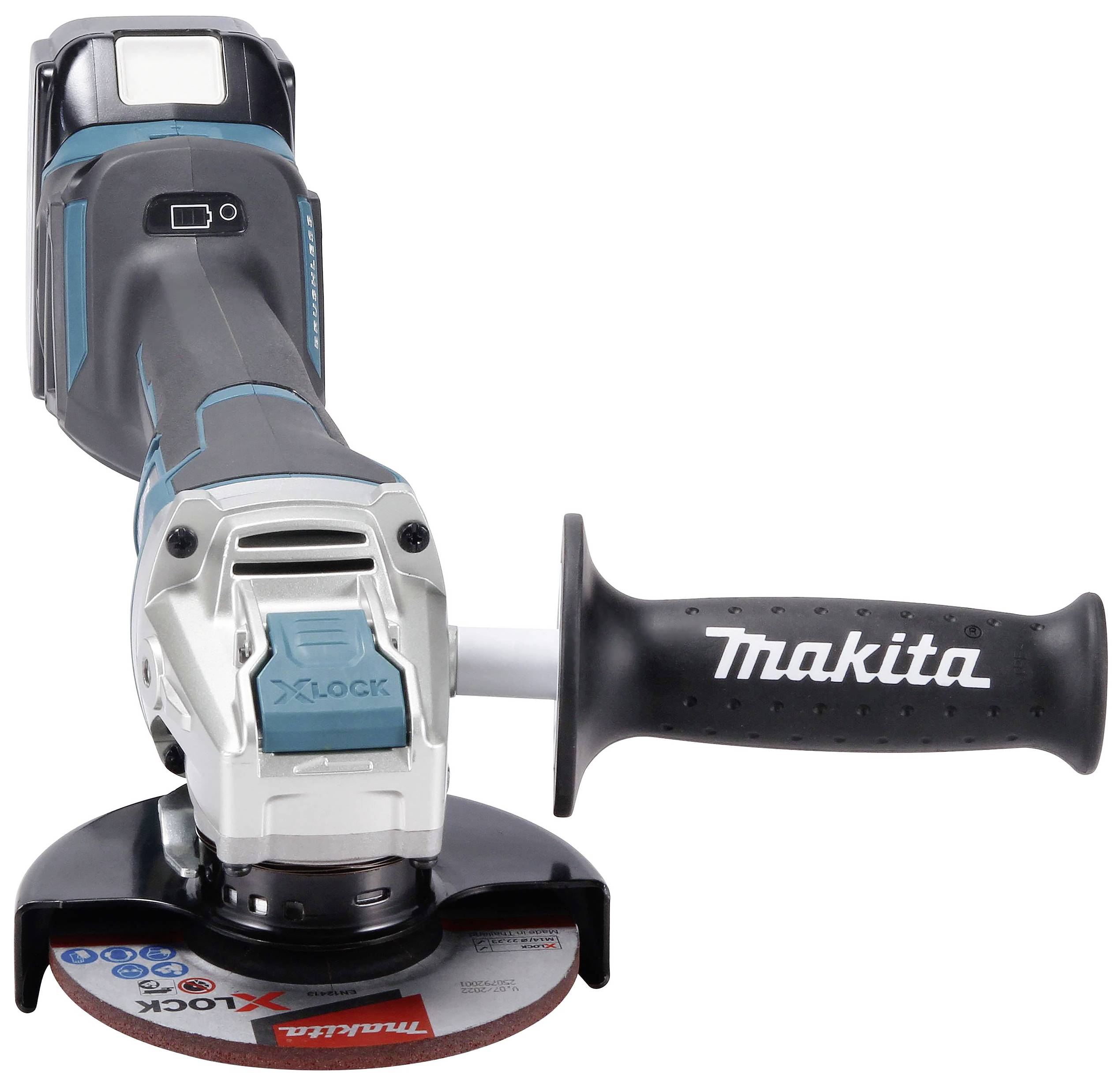 Makita DGA519RTJ Akku-Winkelschleifer 125mm inkl. 2. Akku, inkl. Ladegerät 18V 5Ah