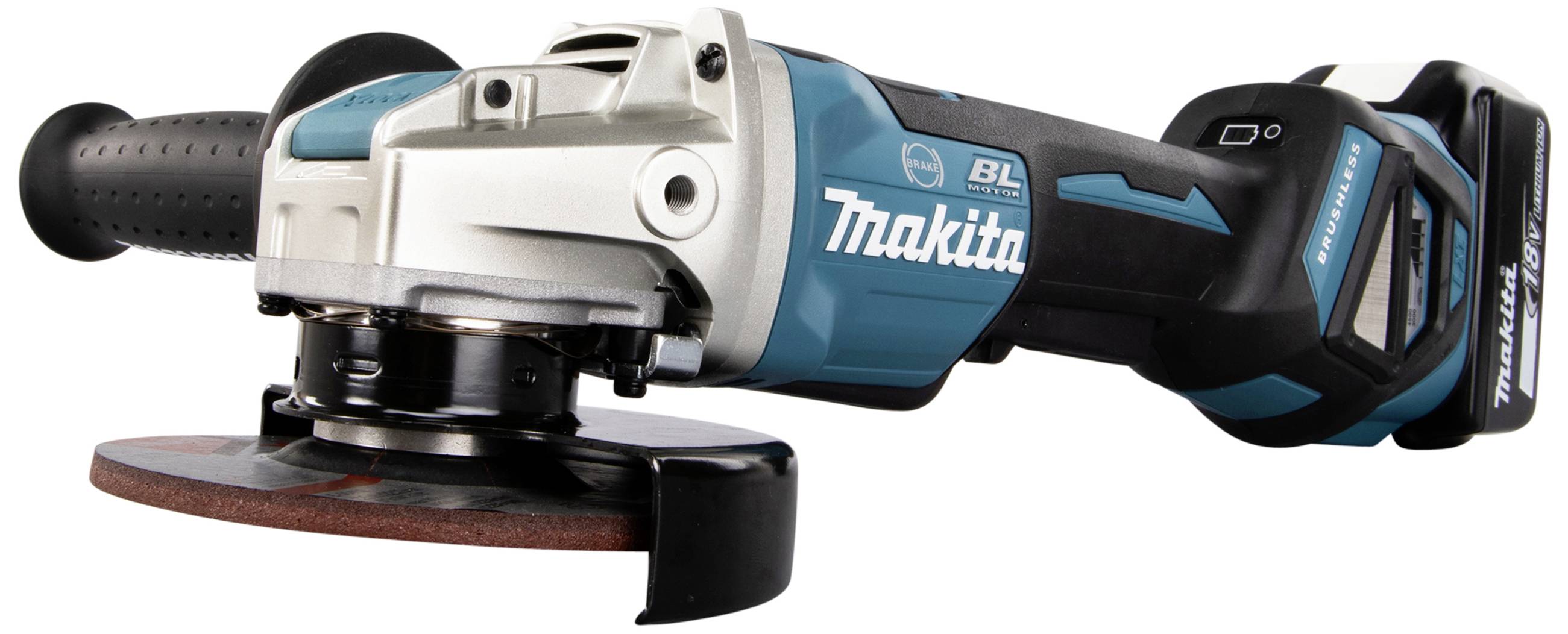 Makita DGA519RTJ Akku-Winkelschleifer 125mm inkl. 2. Akku, inkl. Ladegerät 18V 5Ah