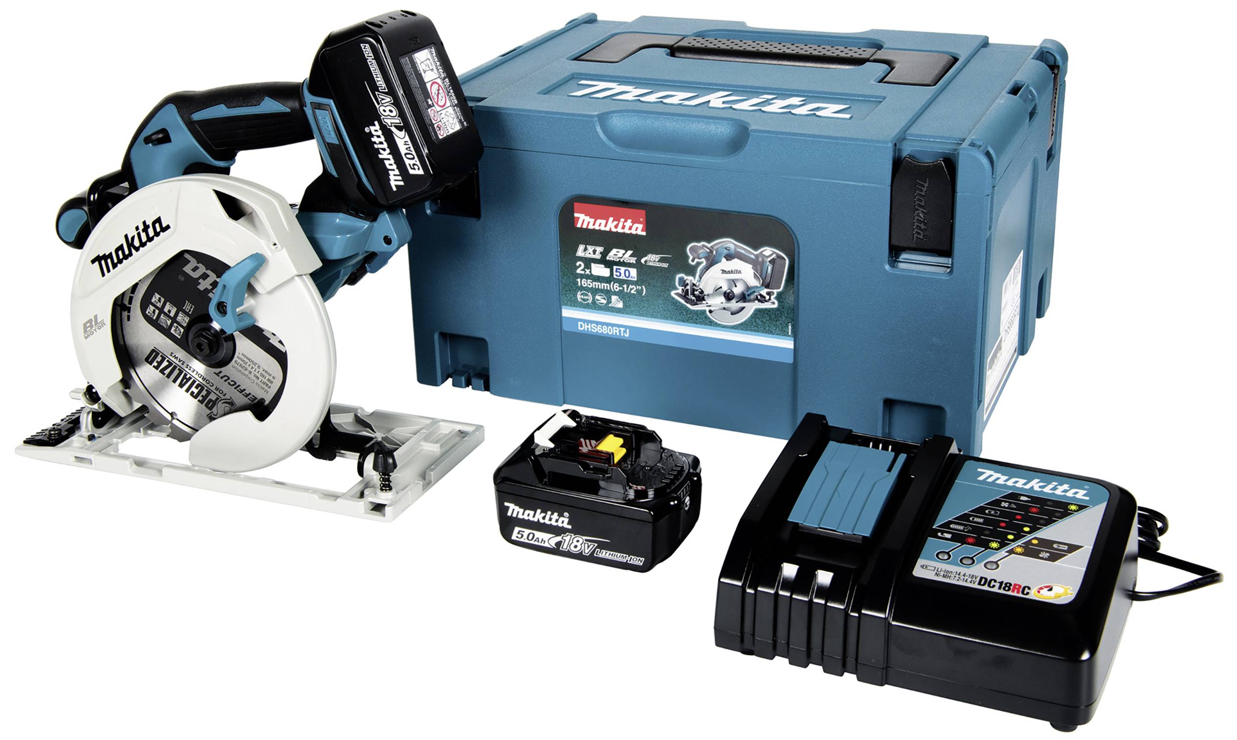 Makita Akku-Handkreissäge Schnitttiefe max. (90°) 57mm 18V 5Ah