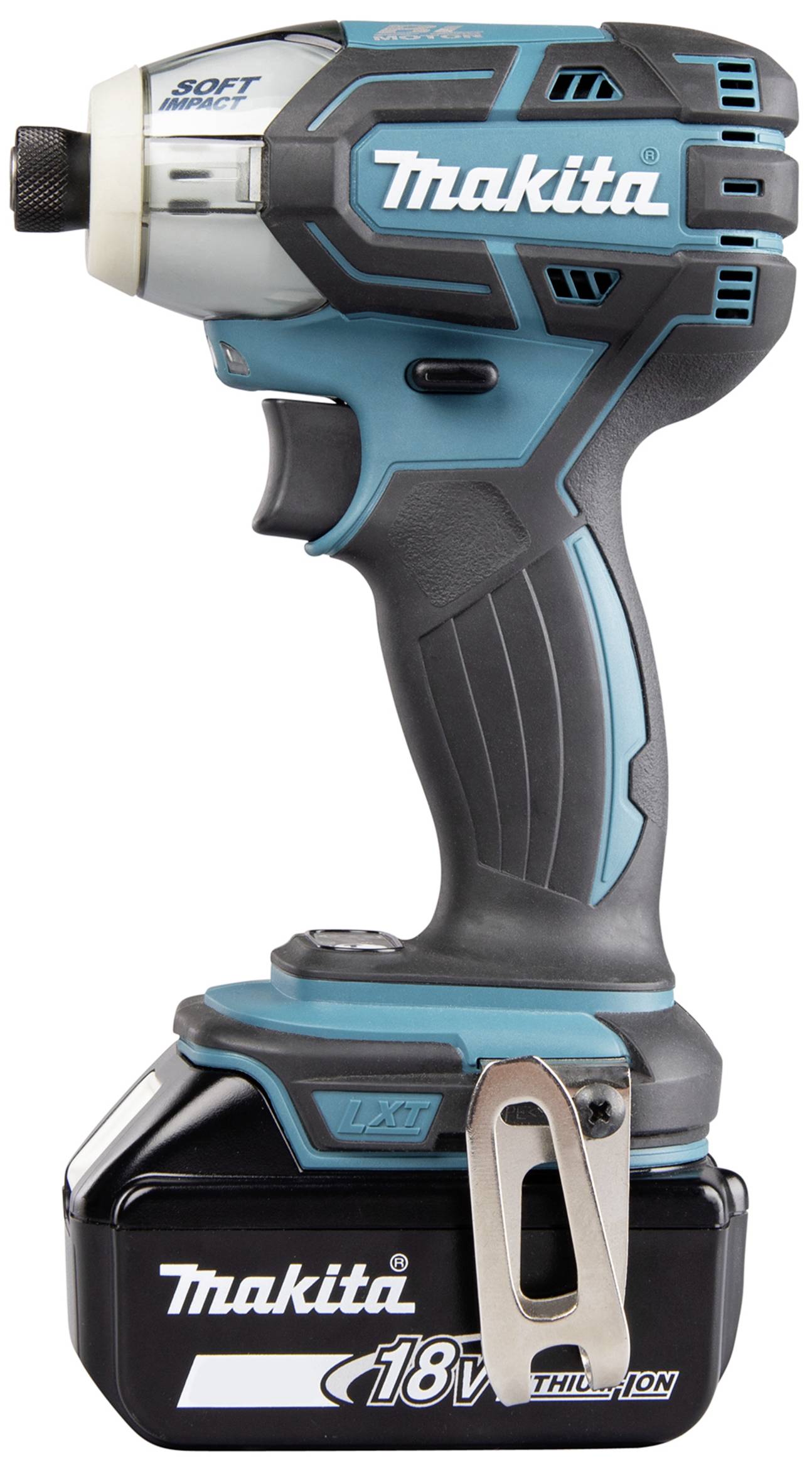 Kabelloser Makita Schlagschrauber, blau-schwarz, mit 18V-Akku.